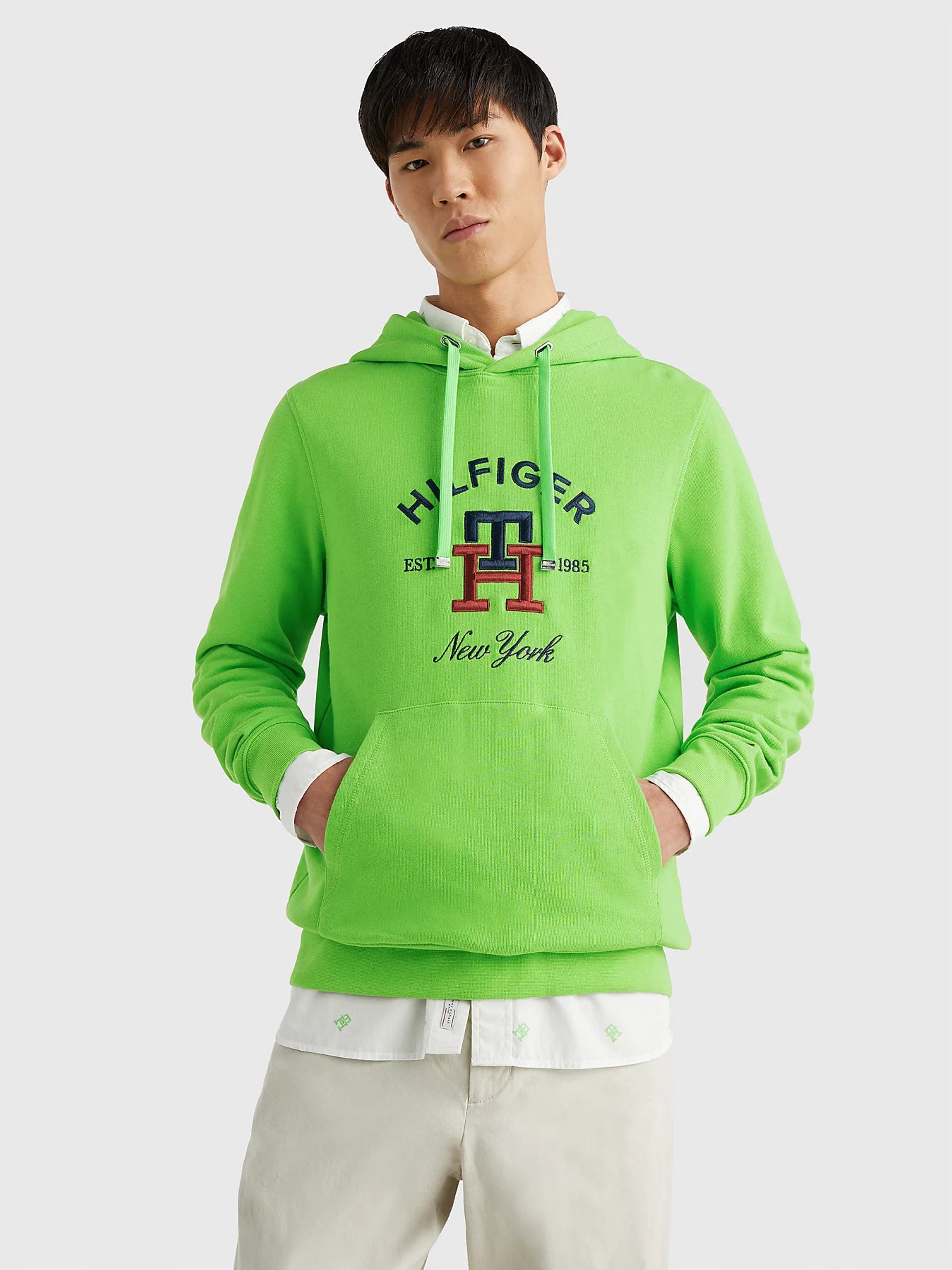 Tommy Hilfiger pánská zelená mikina Monogram