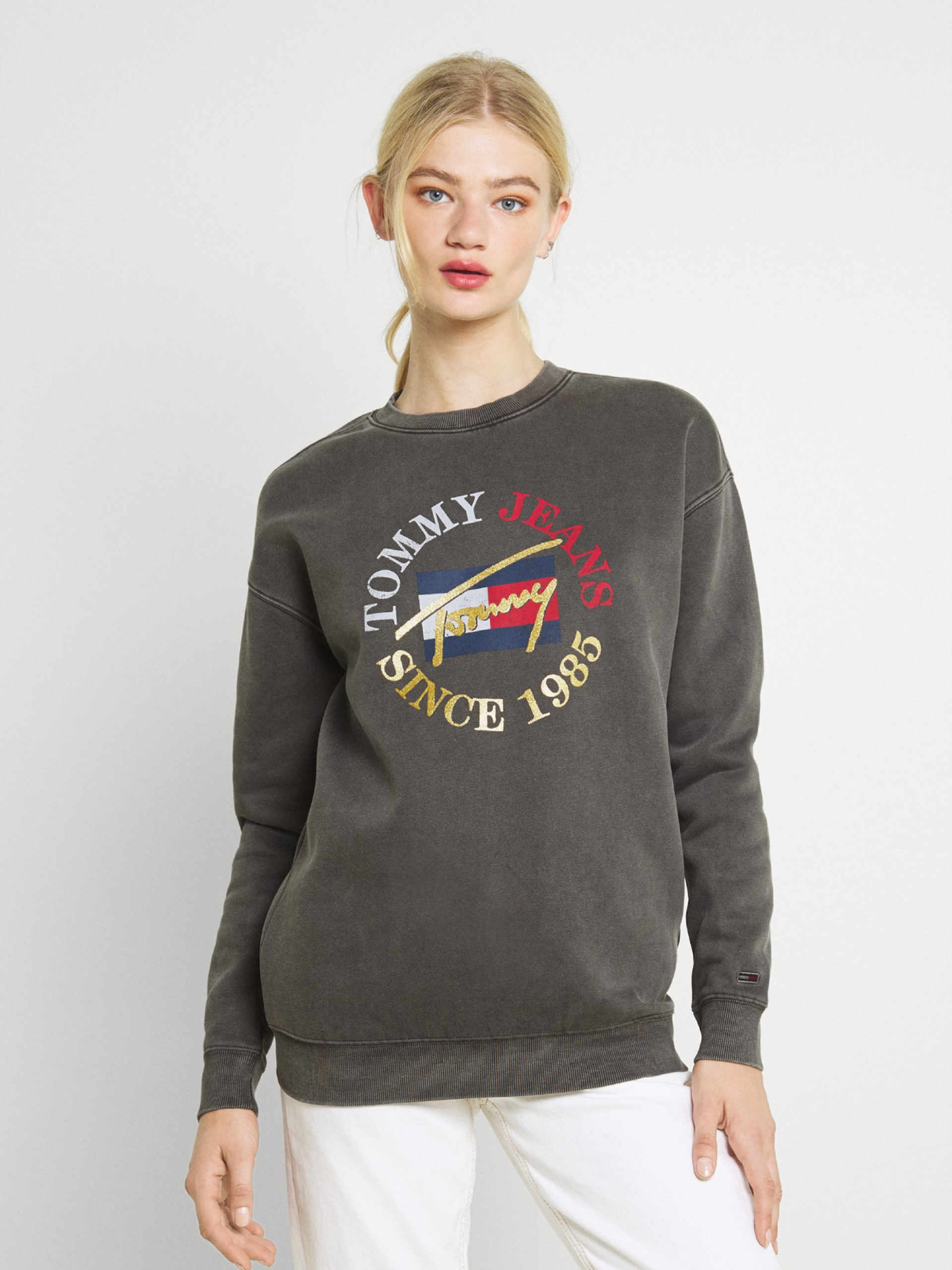 Tommy Jeans dámská šedá mikina