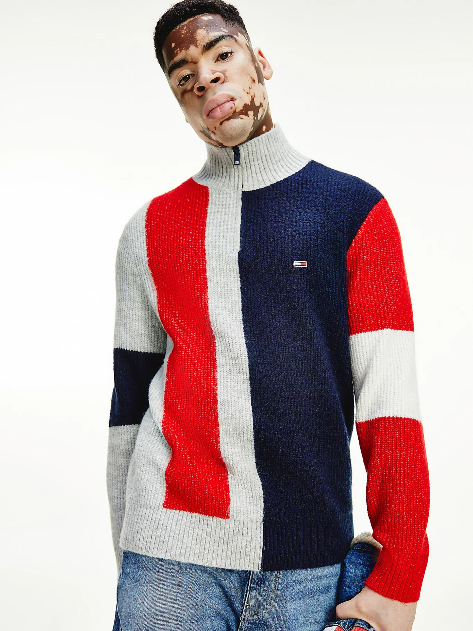 Tommy Jeans pánský svetr COLORBLOCK  - L (P01)