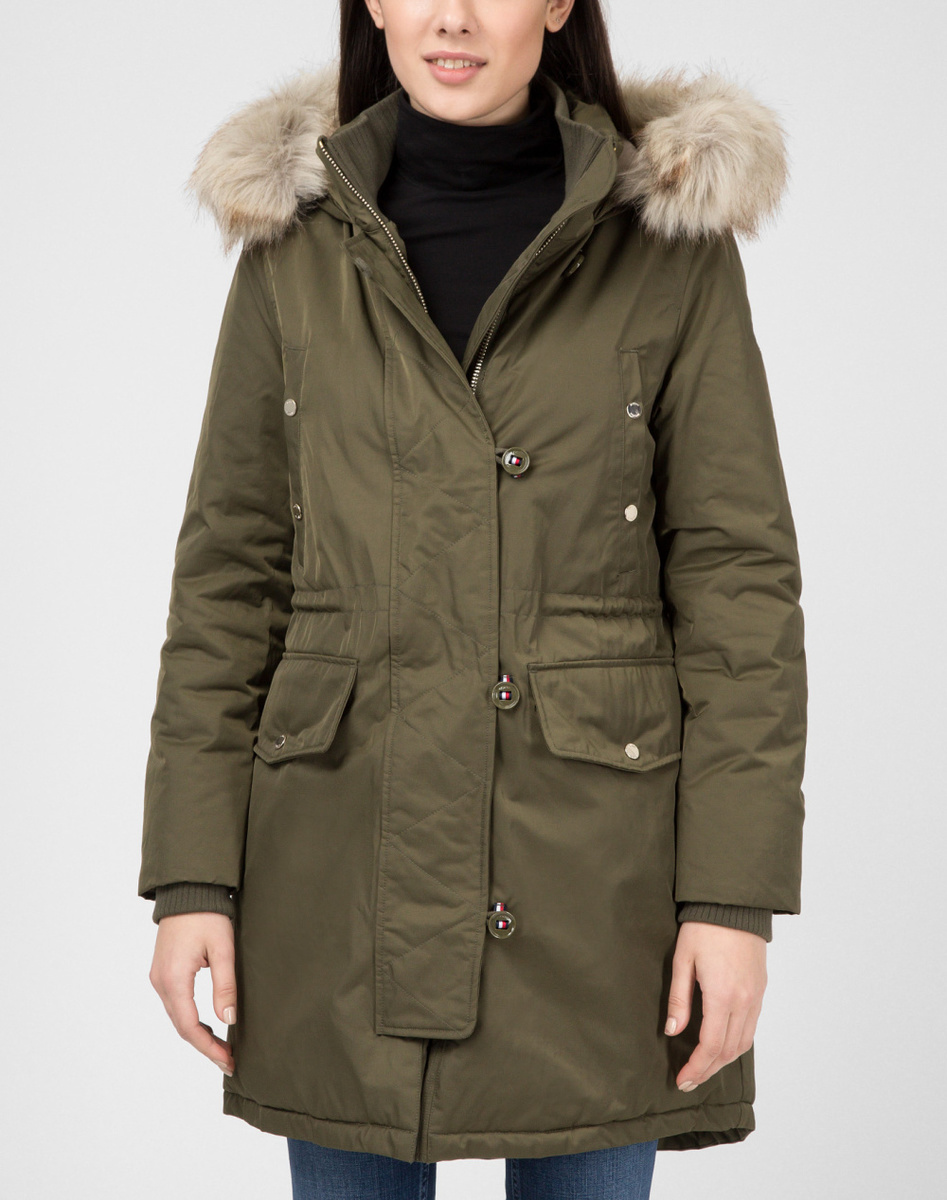 Tommy Hilfiger dámská zimní khaki parka Sarah