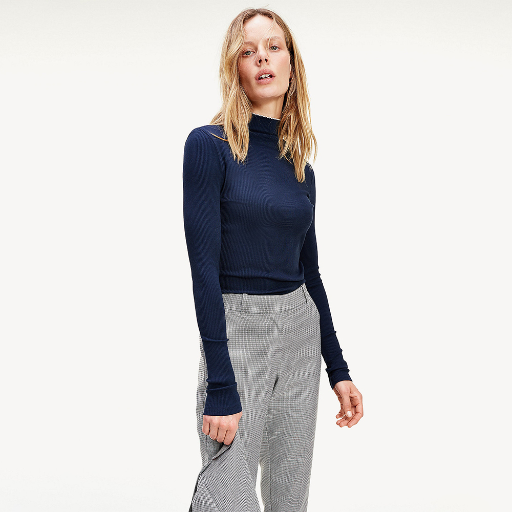 Tommy Hilfiger dámský tmavě modrý rolák - S (DW5)