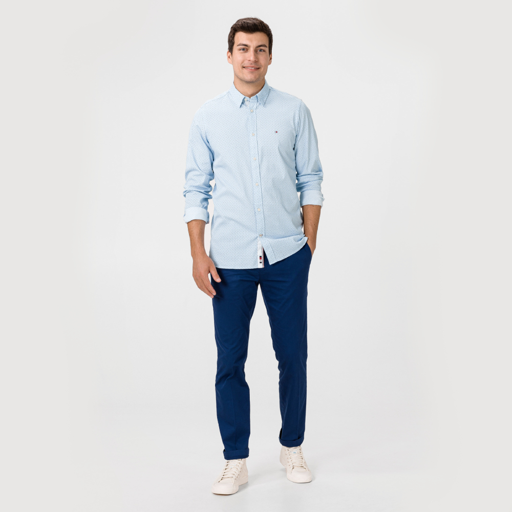 Tommy Hilfiger pánská modrá košile se vzorem - L (0GY)