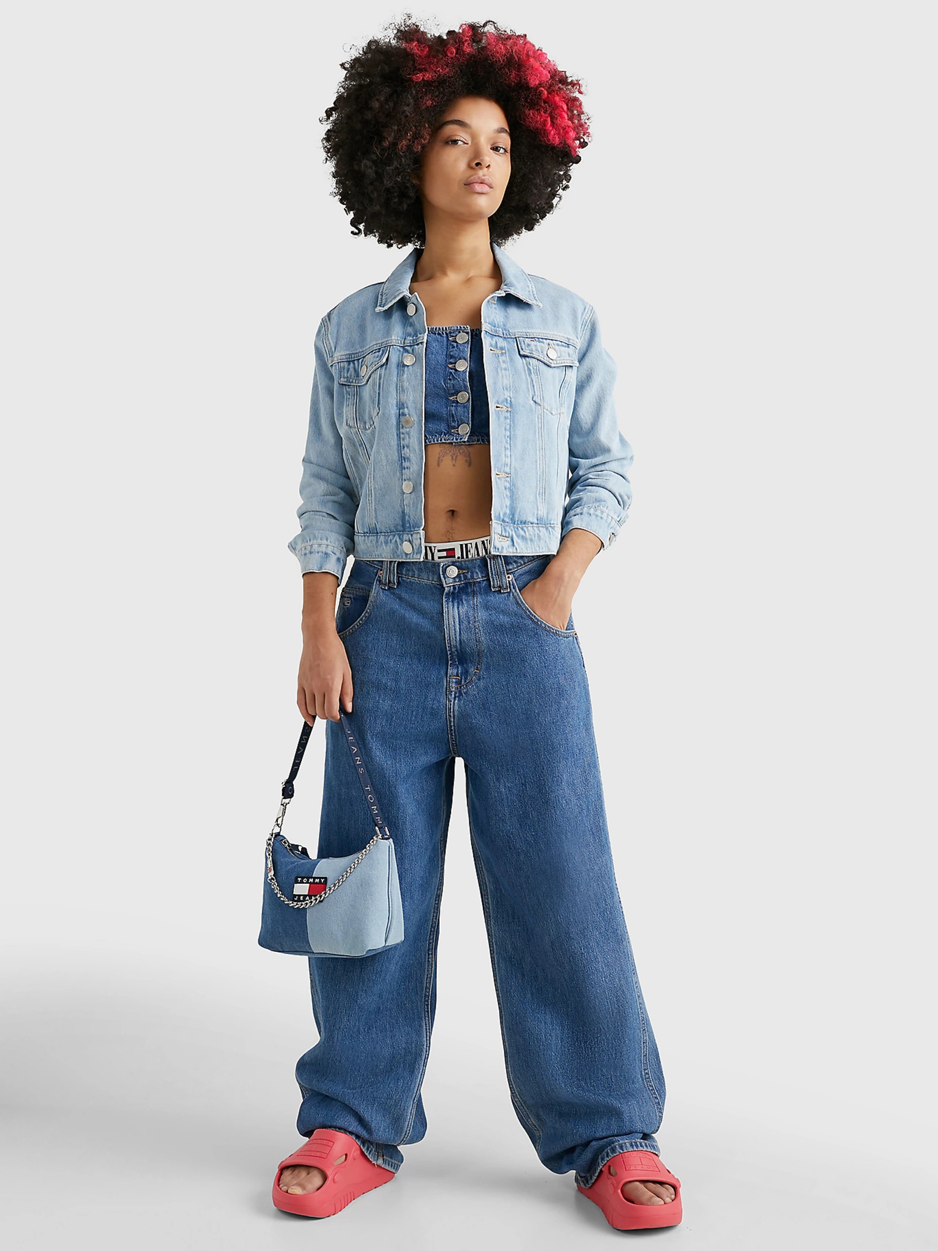 Tommy Jeans dámská světle modrá džínová bunda IZZIE  - XS (1AB)