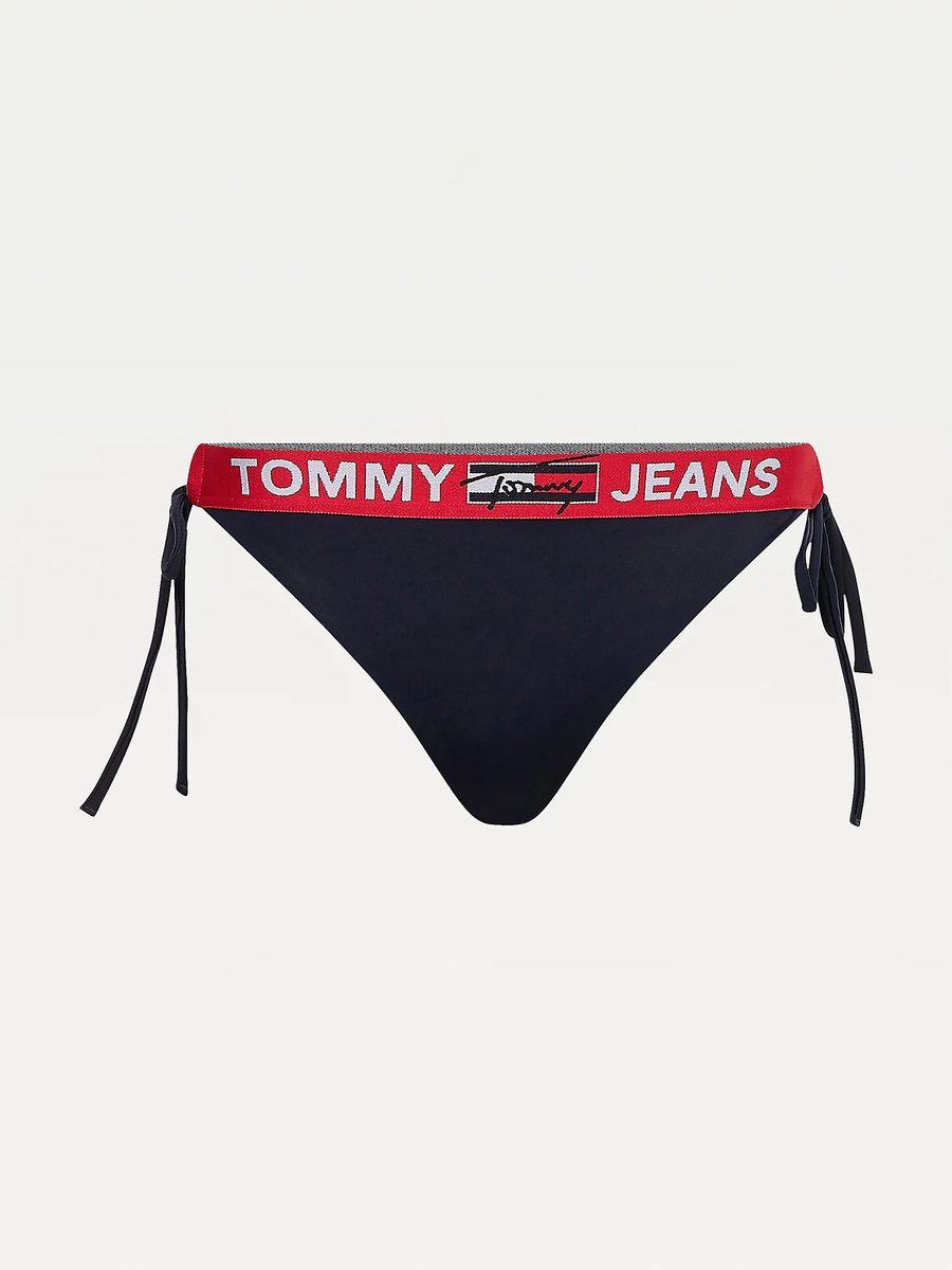 Tommy Jeans dámské tmavě modré plavkové kalhotky - XS (DW5)