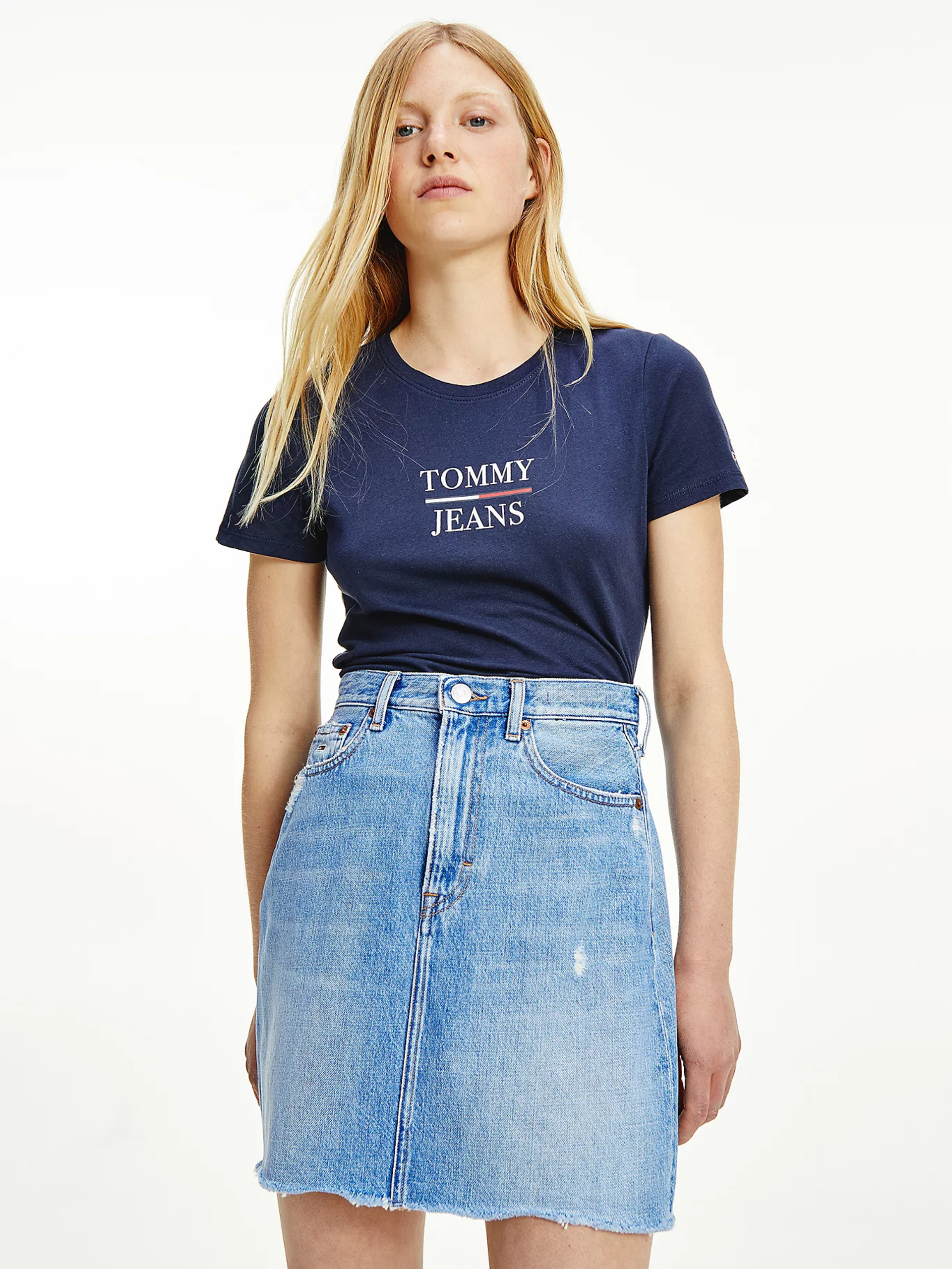 Tommy Jeans dámské tmavě modré tričko - S (C87)