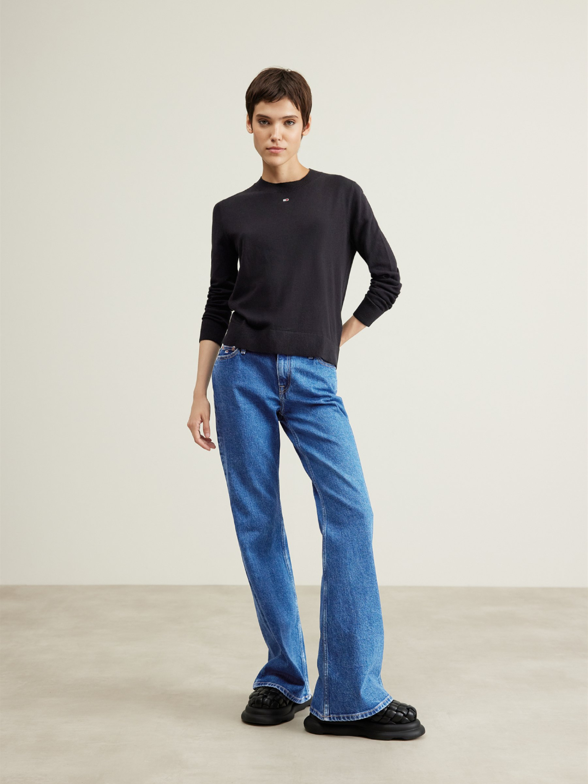 Tommy Jeans dámský černý tenký svetr - XL (BDS)