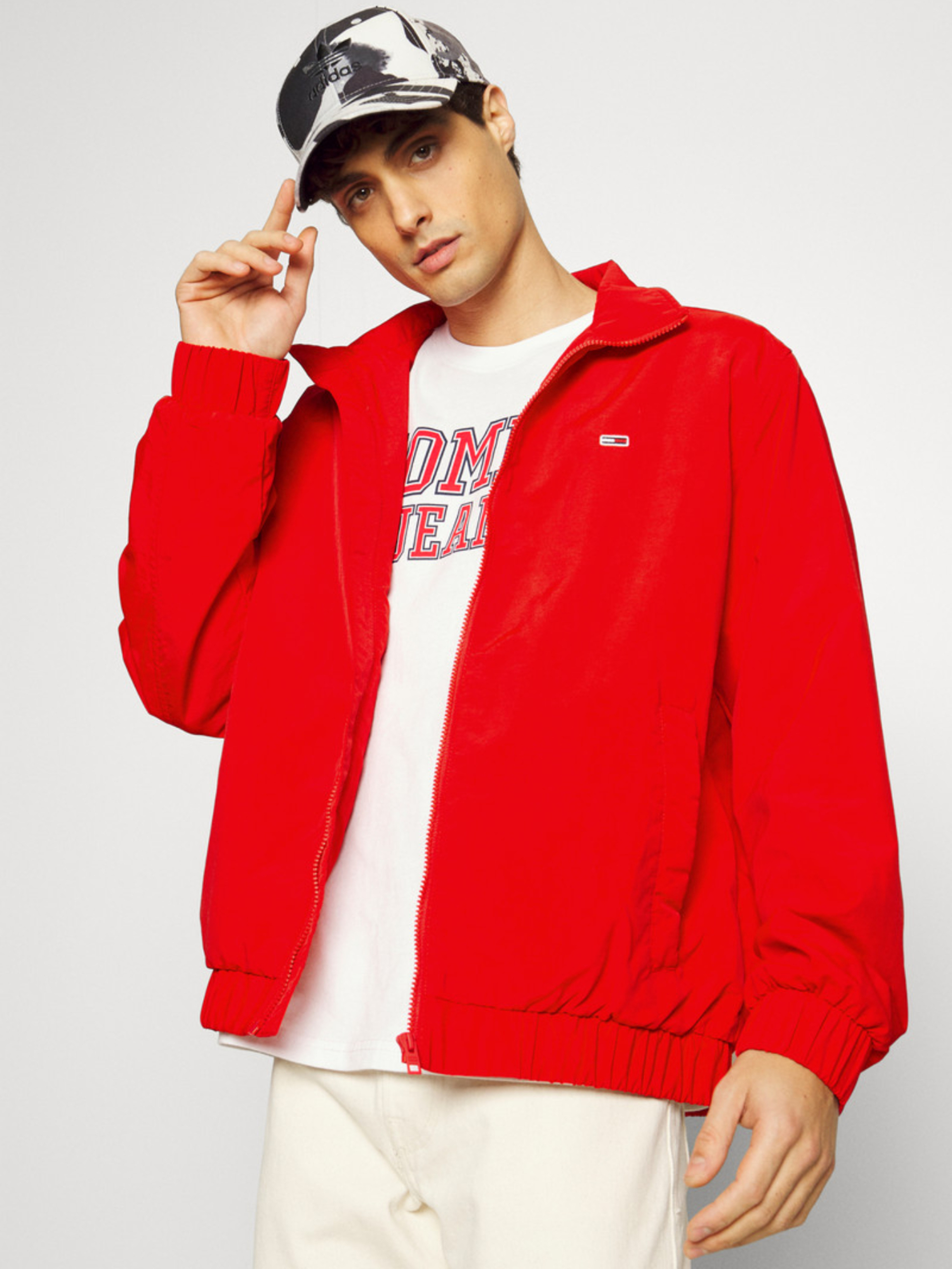 Tommy Jeans pánská červená bunda - M (XNL)