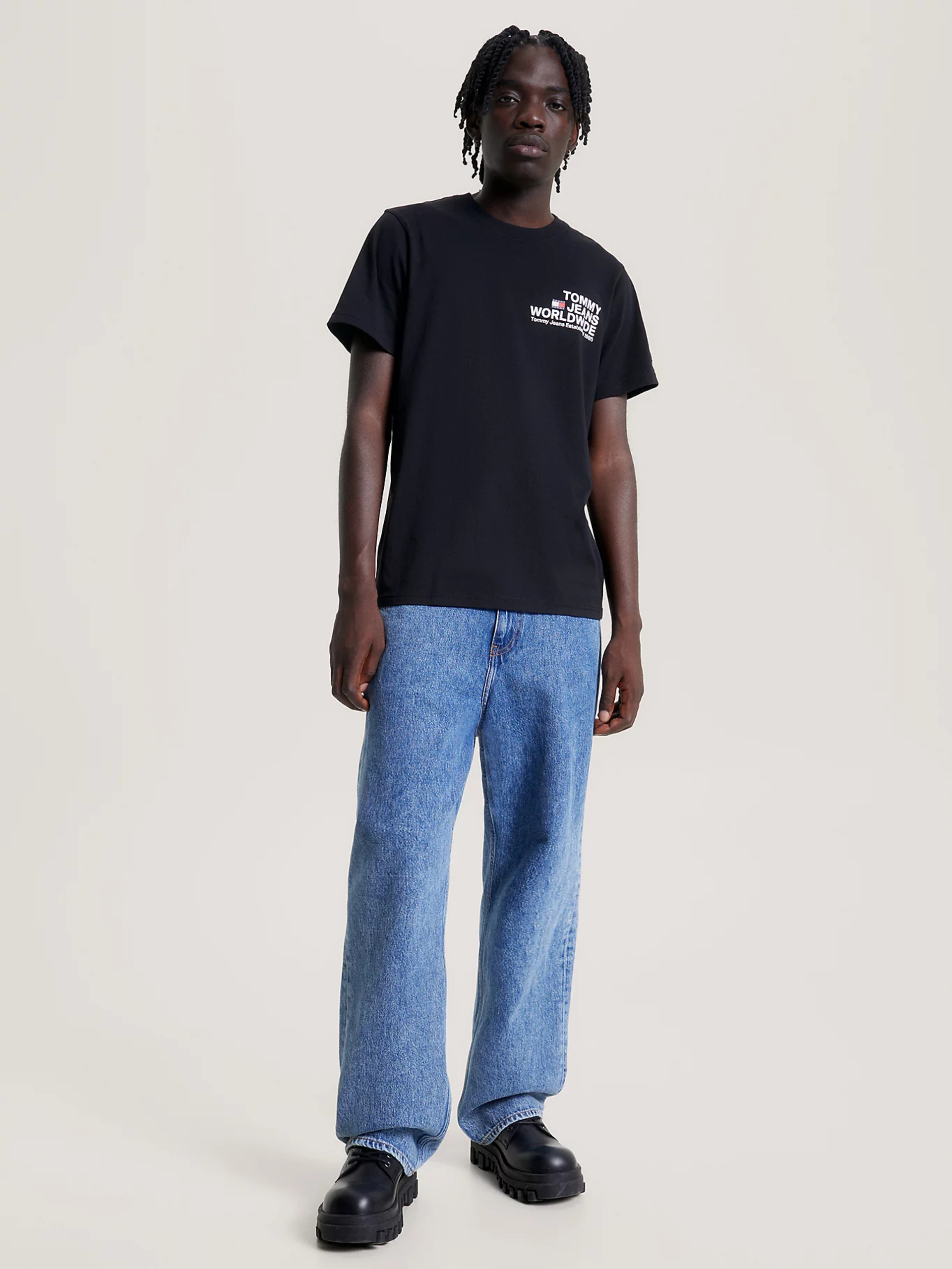 Levně Tommy Jeans pánské černé triko - M (BDS)