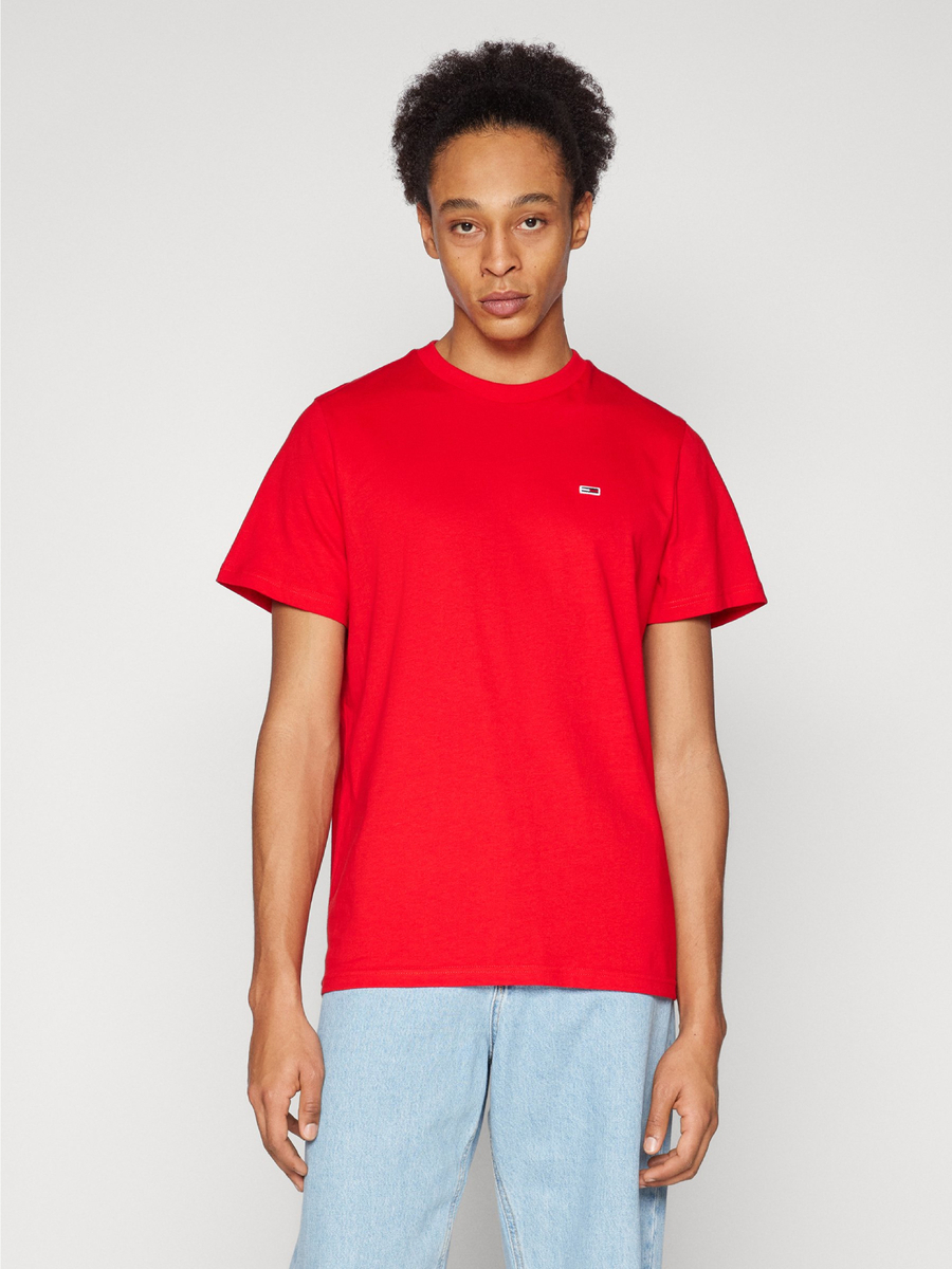 Tommy Jeans pánské červené tričko - XXL (XNL)