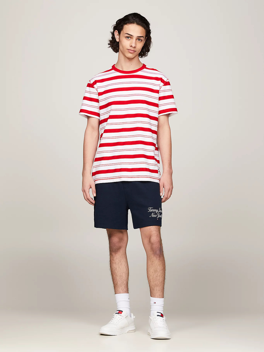 Tommy Jeans pánské bílo-červené tričko - M (XNL)