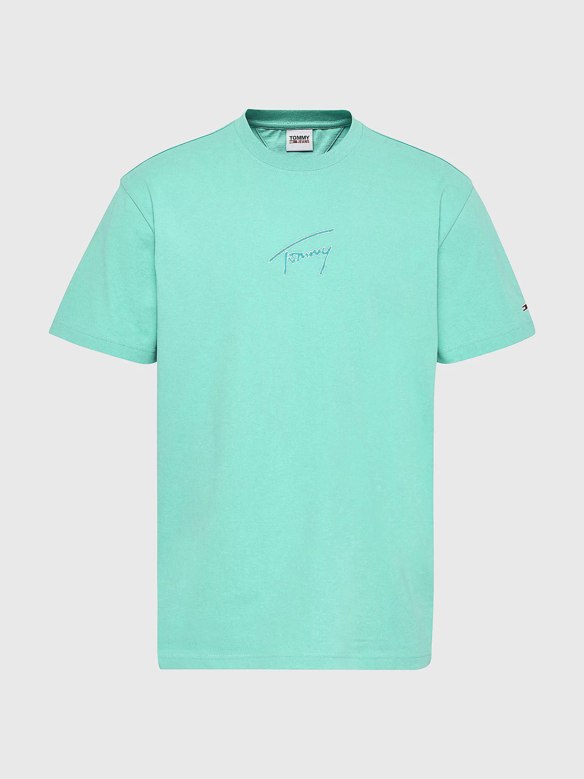 Tommy Jeans pánské zelené triko SIGNATURE  - L (L67)
