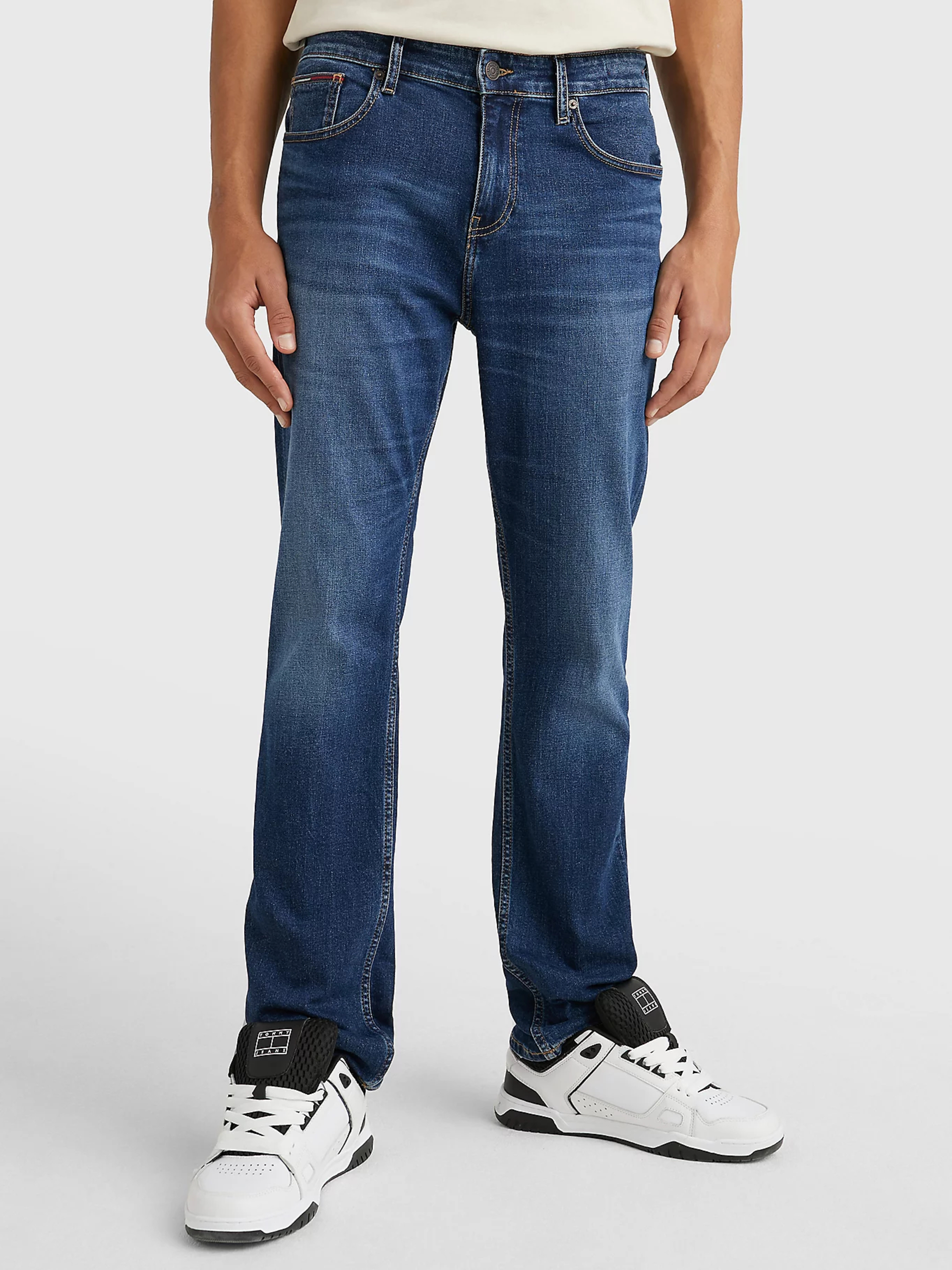 Tommy Jeans pánské tmavě modré džíny RYAN  - 30/32 (1BK)