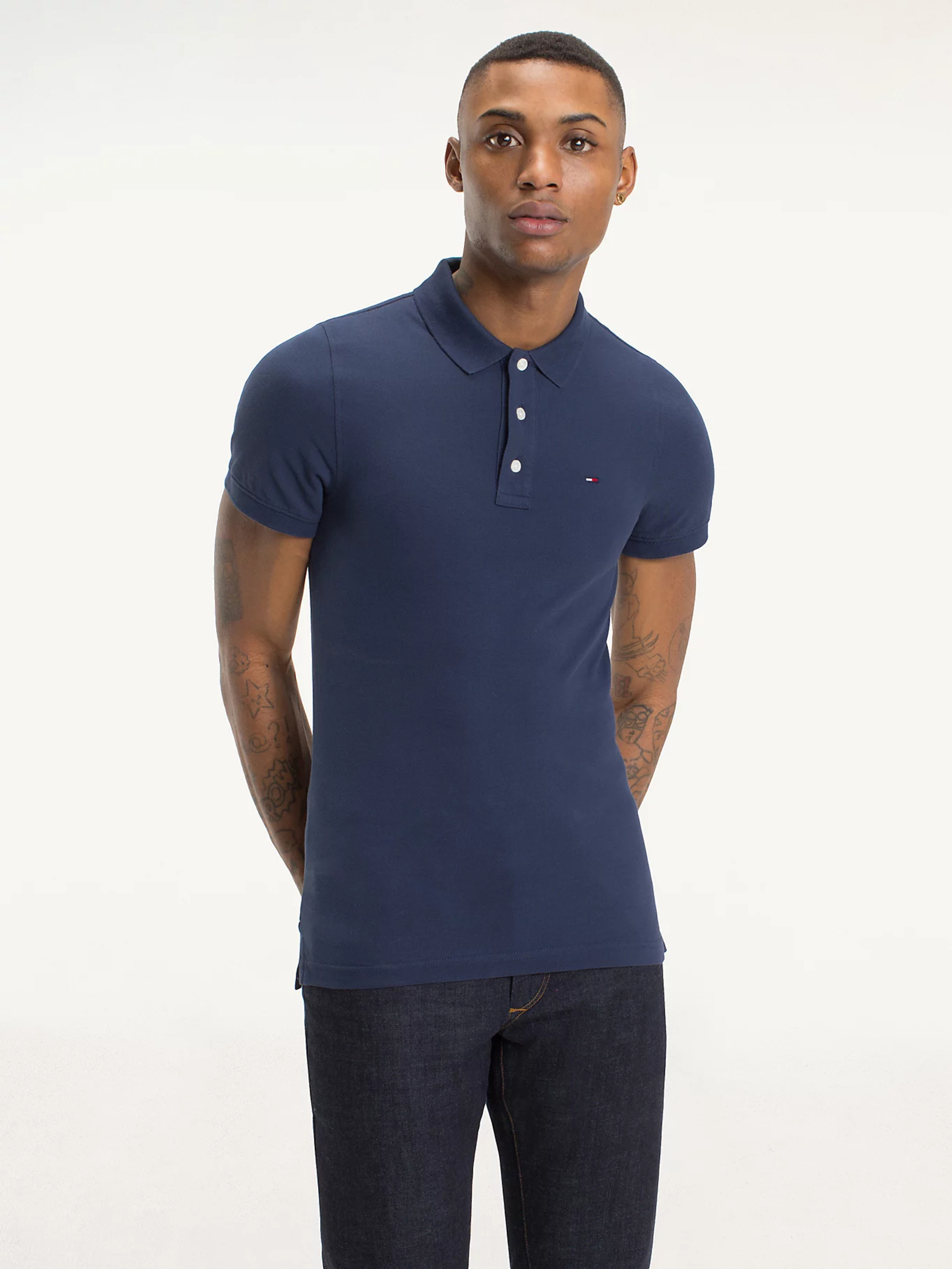 Tommy Jeans pánské tmavě modré polo triko - S (002)