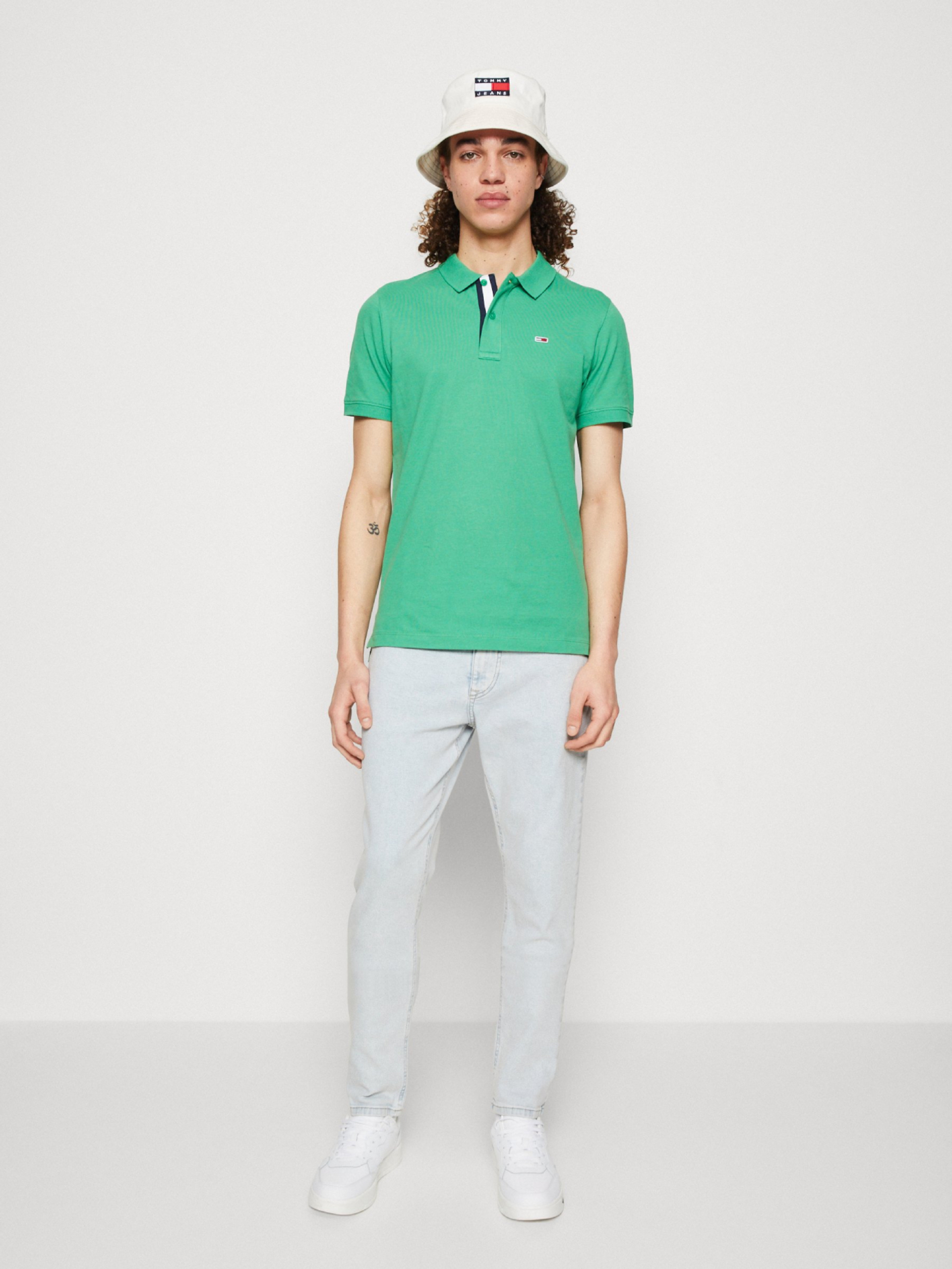 Tommy Jeans pánské zelené polo triko - XL (LY3)