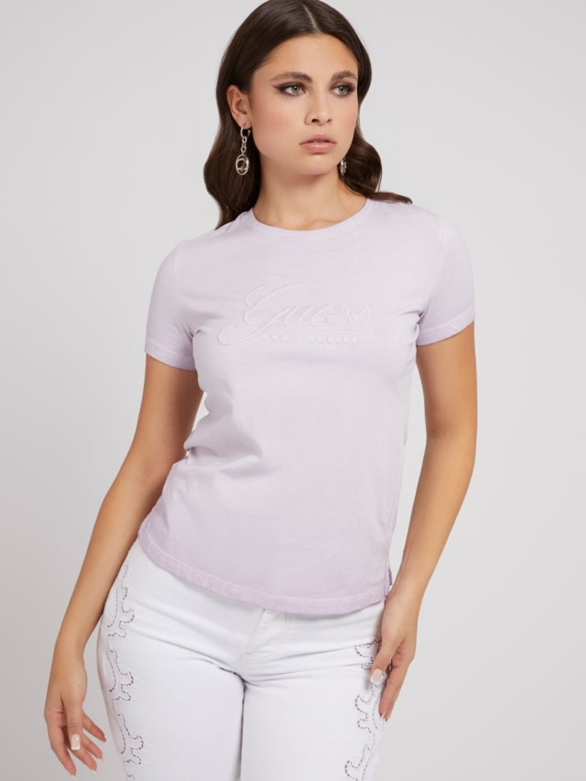 Guess dámské fialové tričko - S (G4R4)