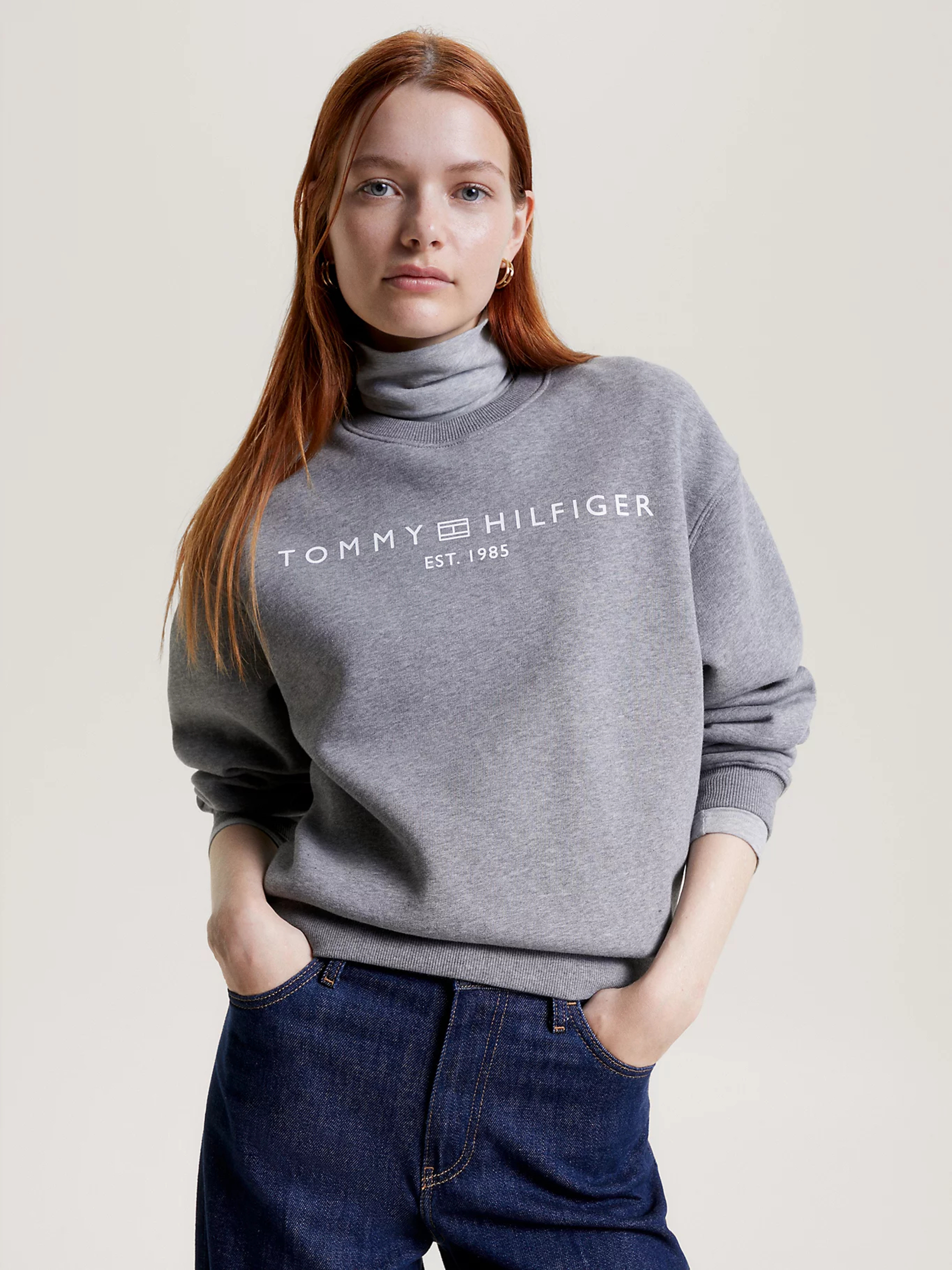 Tommy Hilfiger dámská šedá mikina  - M (PJ8)