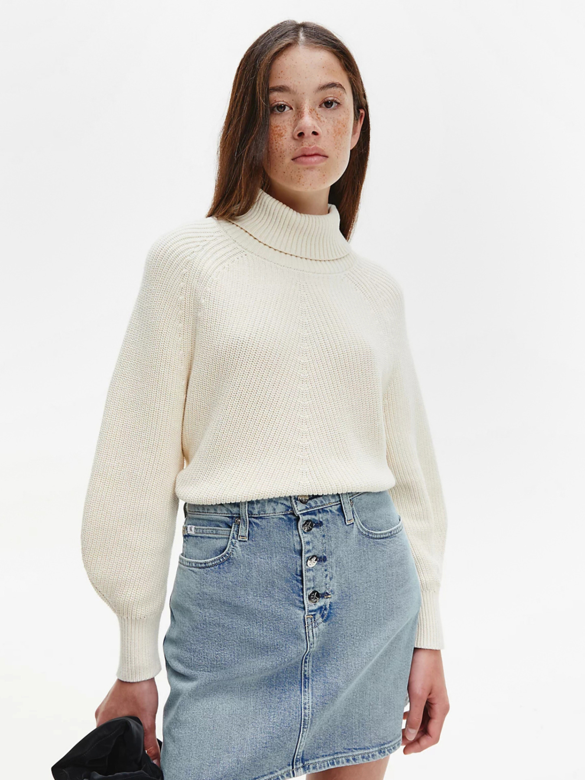 Calvin Klein dámský béžový svetr - M (ACJ)