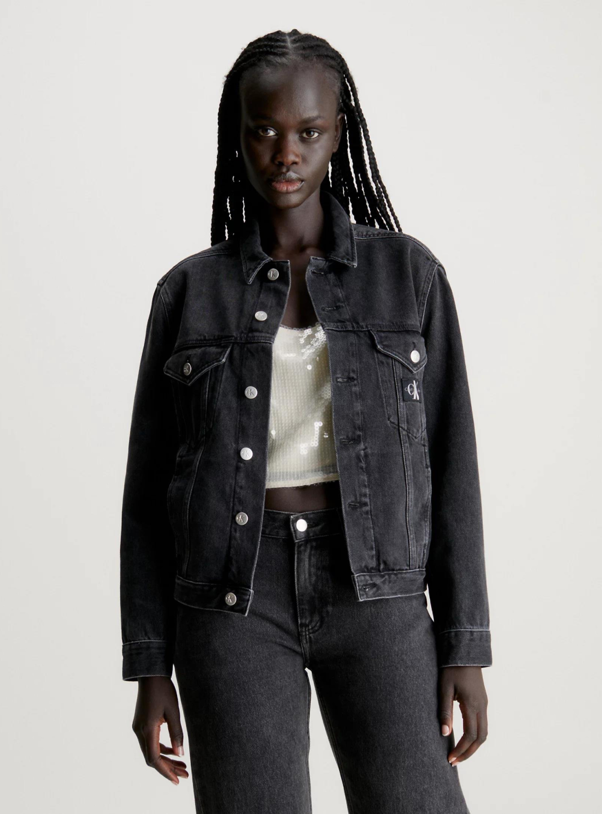 Calvin Klein dámská černá džínová bunda  - L (1BY)