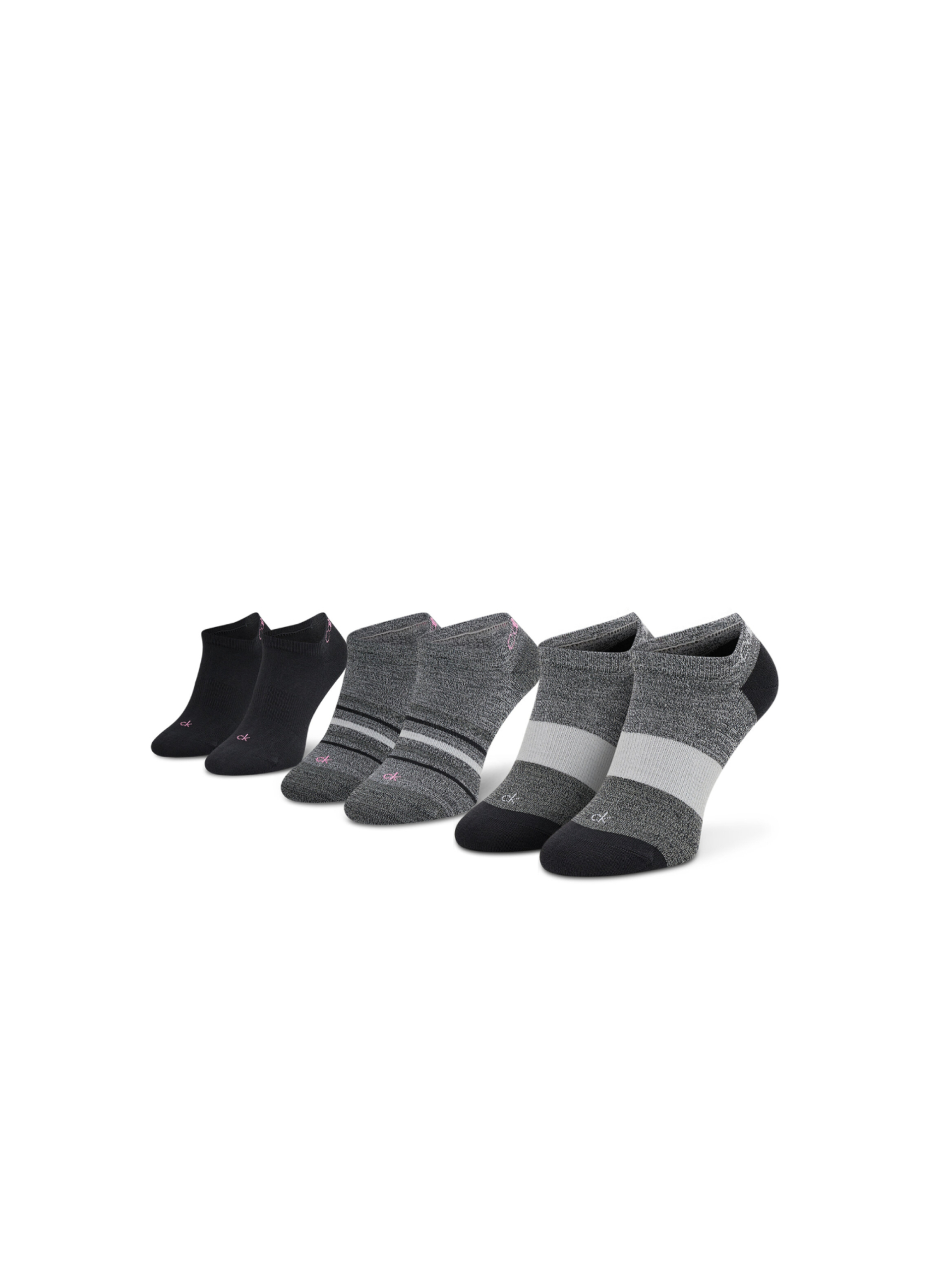Levně Calvin Klein dámské šedo černé ponožky 3 pack