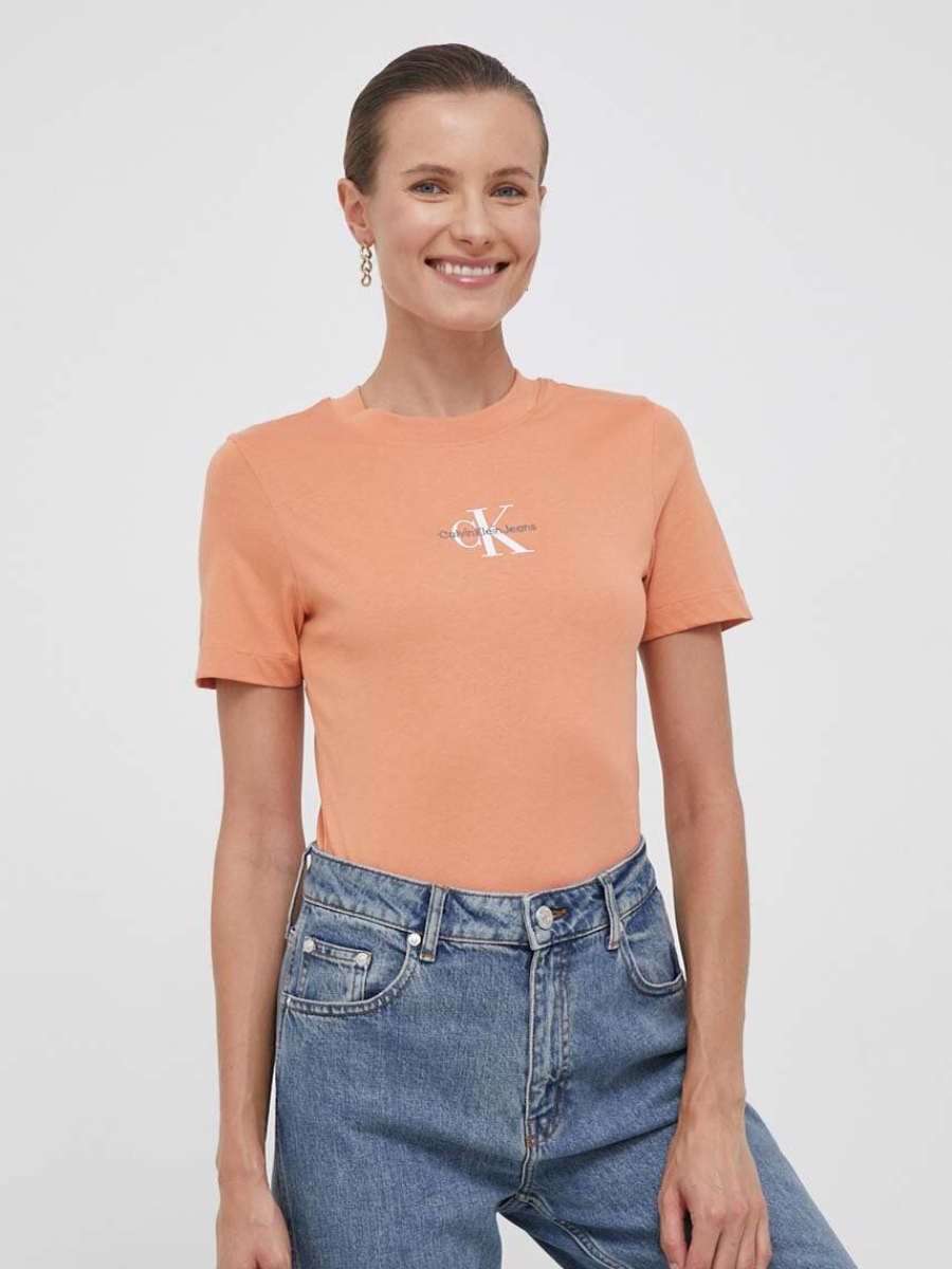 Calvin Klein dámské oranžové tričko - M (SG8)