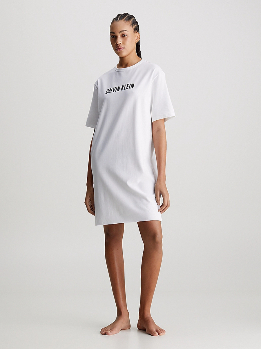 Levně Calvin Klein dámská bílá noční košile - S (100)
