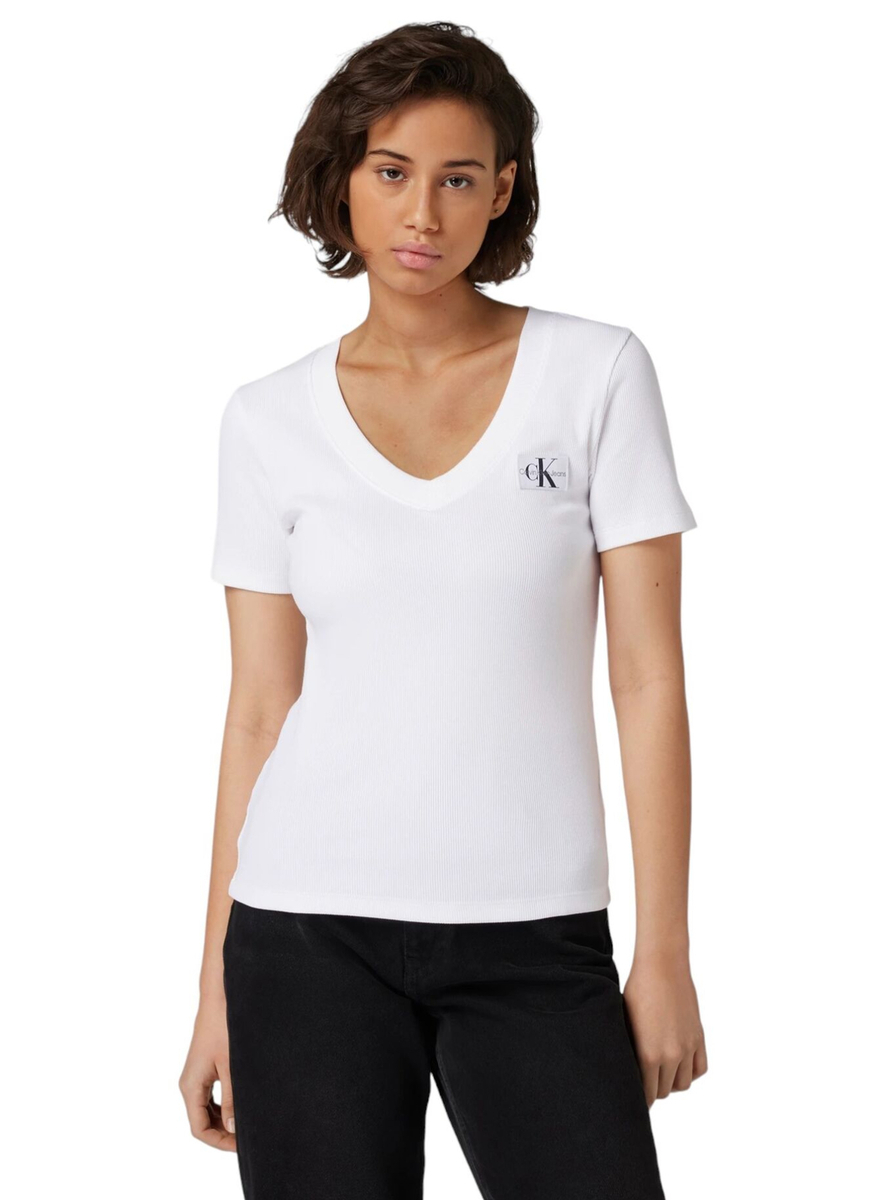 Levně Calvin Klein dámské bílé tričko - L (YAF)