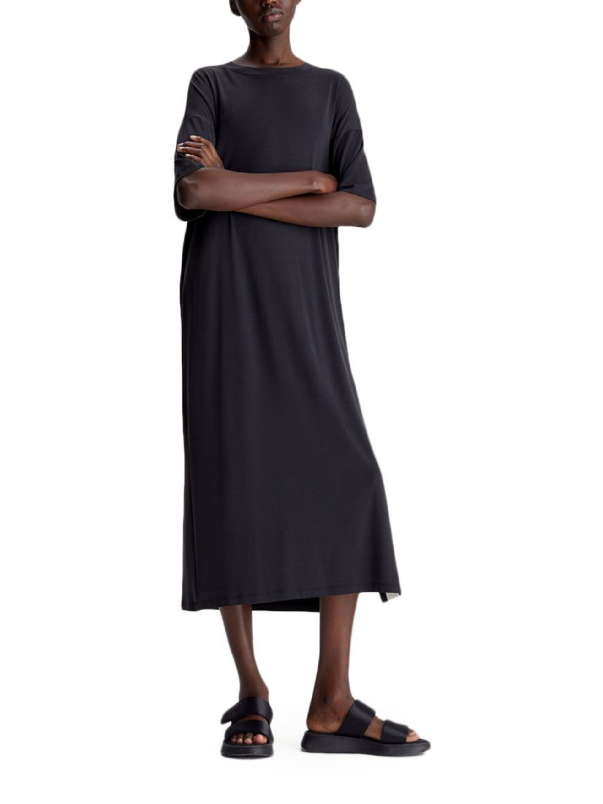 Calvin Klein dámské černé dlouhé šaty - M (BEH)
