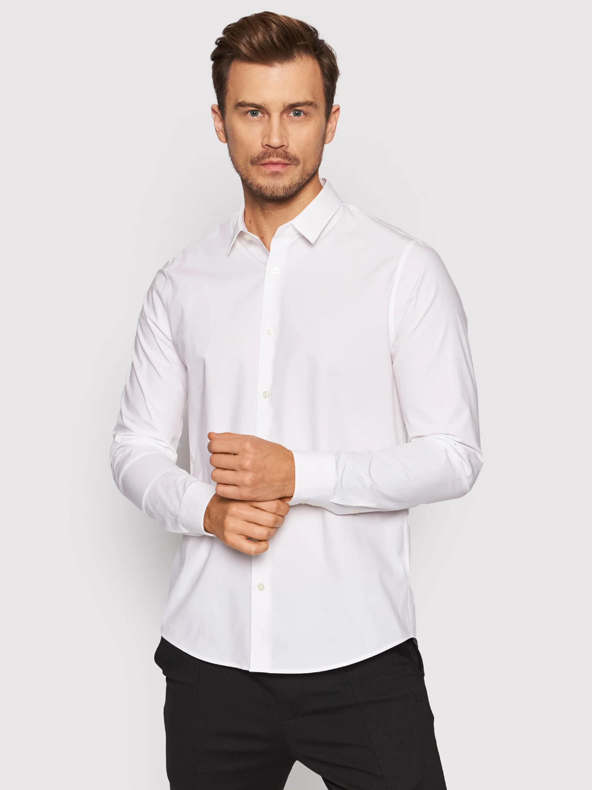 Levně Calvin Klein pánská bílá košile - XL (YAF)