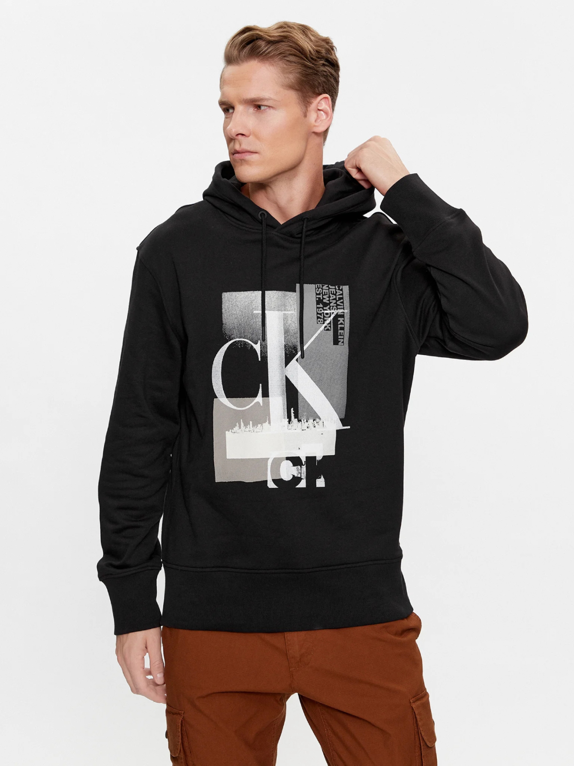 Calvin Klein pánská černá mikina - L (BEH)