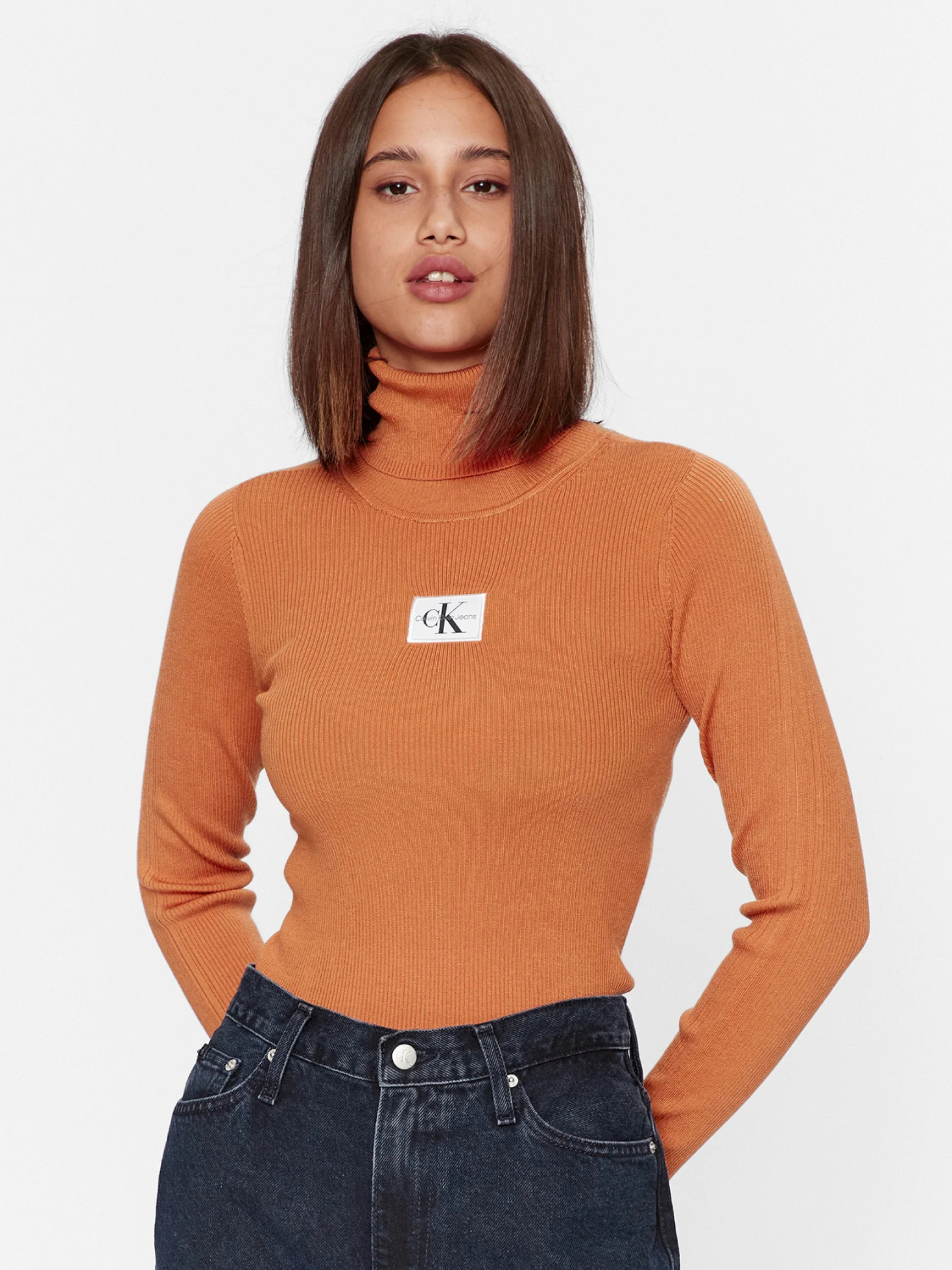 Calvin Klein dámský oranžový rolák - S (SEC)