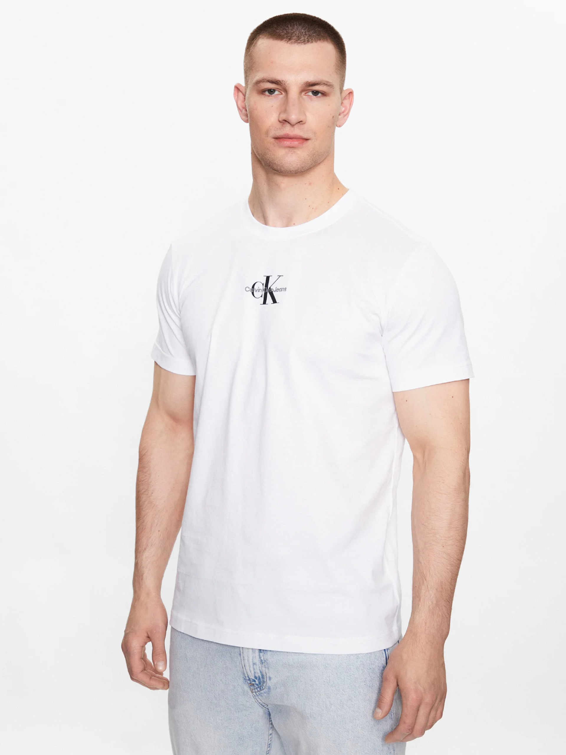 Calvin Klein pánské bílé tričko - M (YAF)