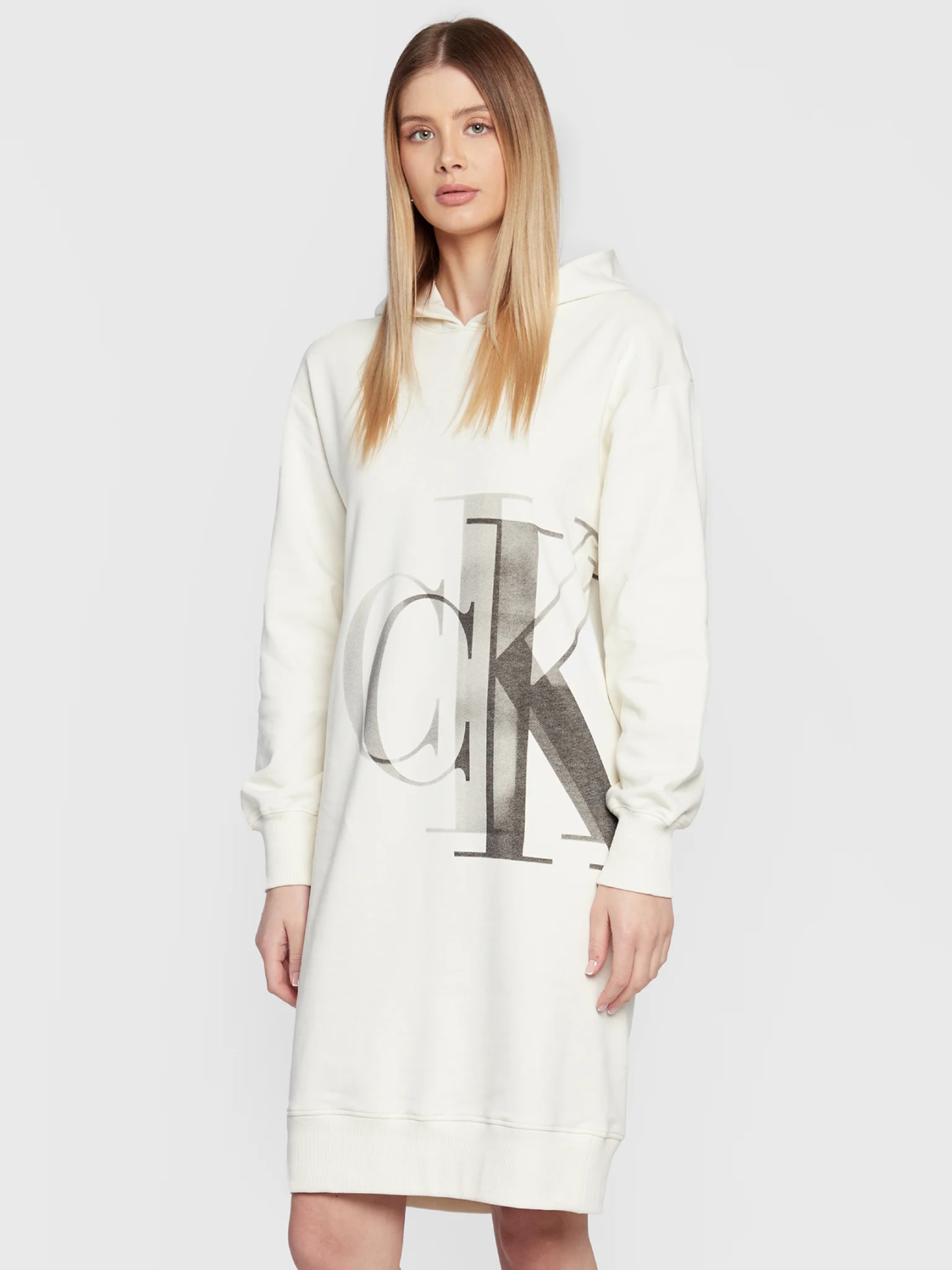 Levně Calvin Klein dámské béžové šaty - L (YBI)