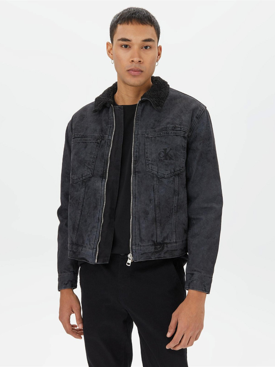 Levně Calvin Klein pánská černá džínová bunda