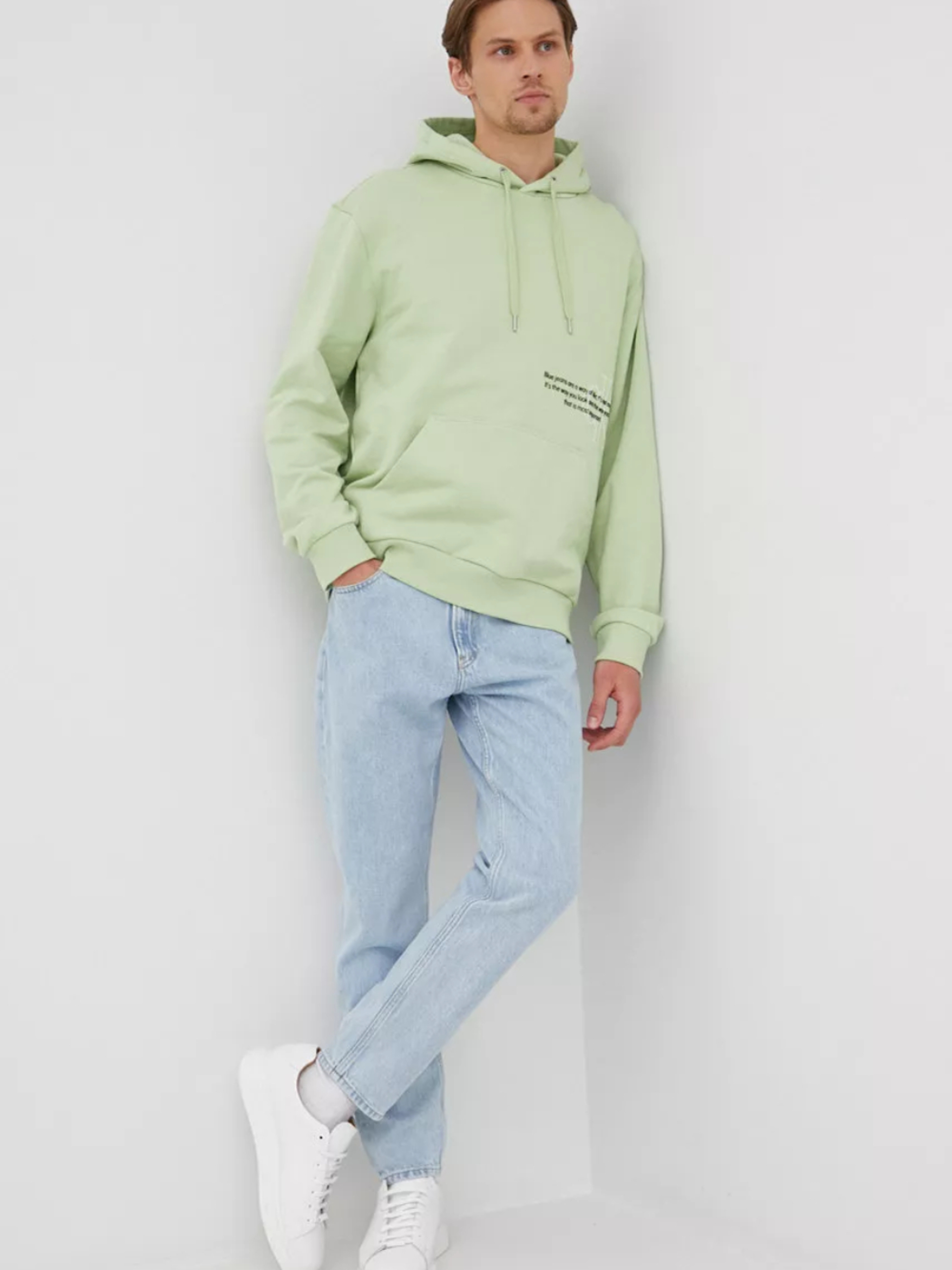Calvin Klein pánská světle zelená mikina. - L (L99)