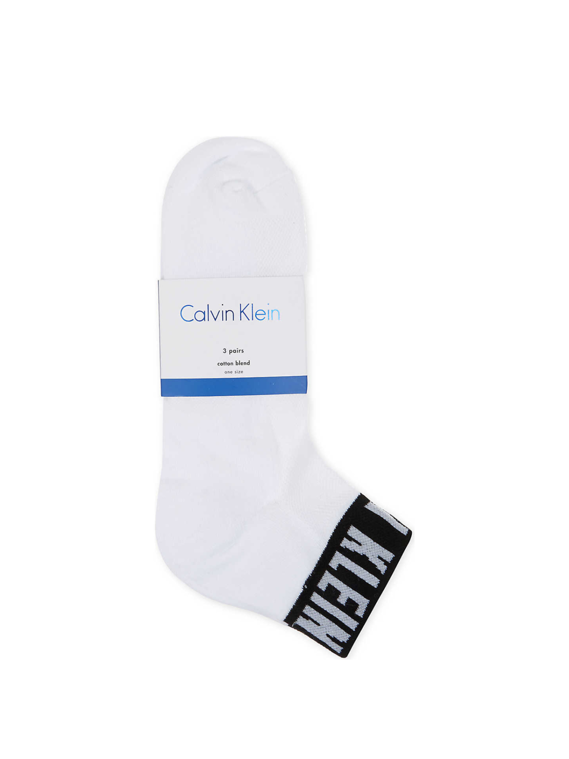 Calvin Klein pánské bílé ponožky 3 pack - 000 (H60)