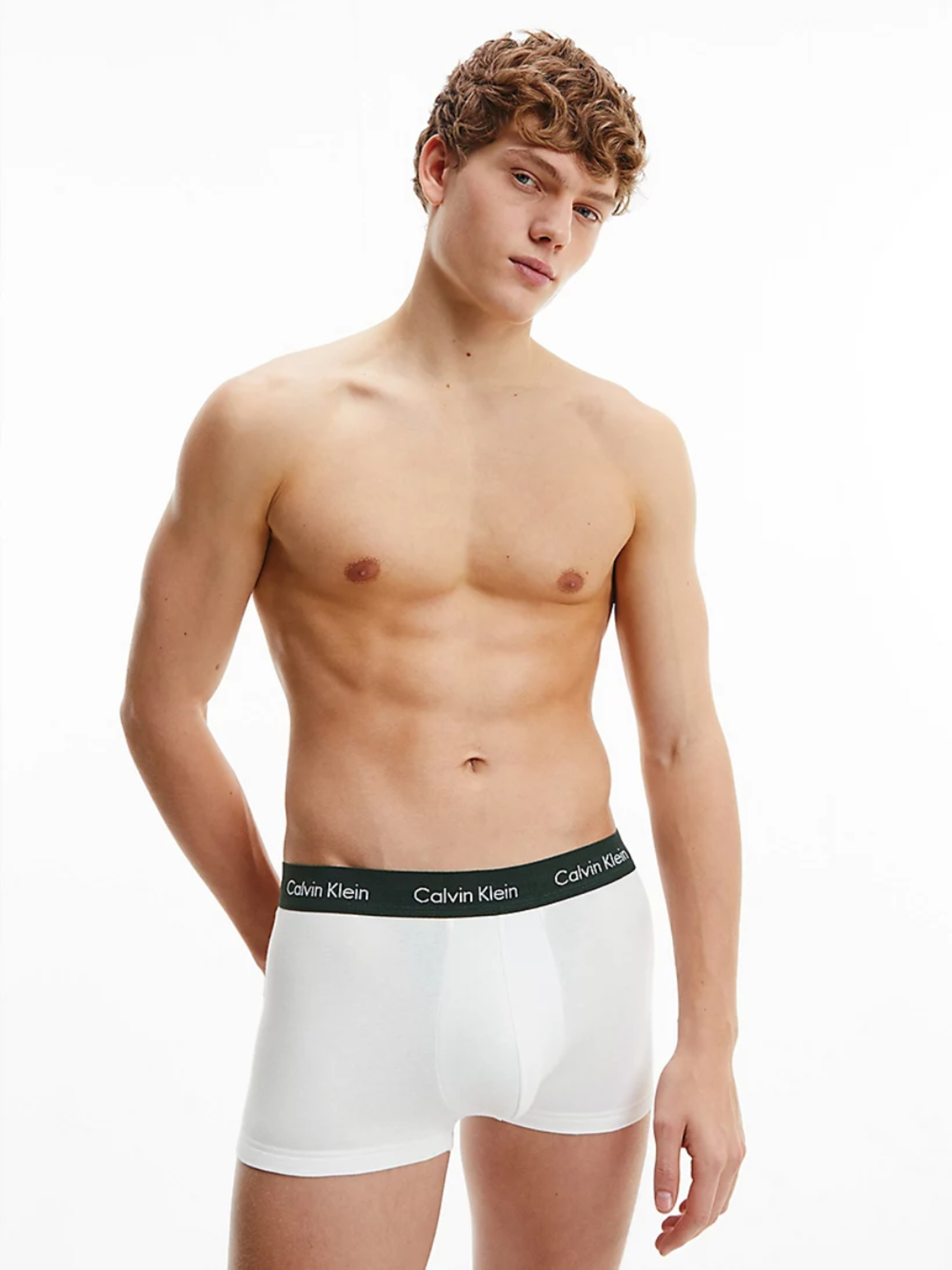 Calvin Klein pánské bílé boxerky 3pack - S (1TS)