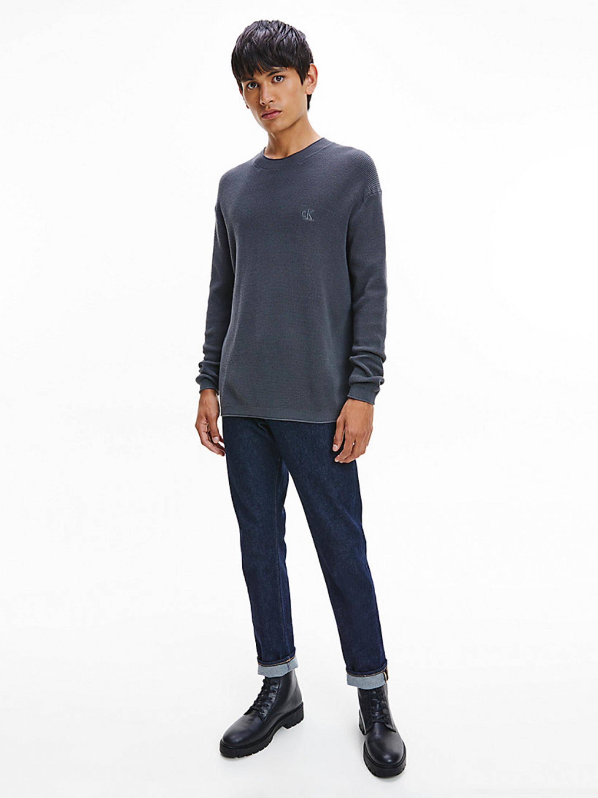 Calvin Klein pánský modrý svetr - XL (PCK)