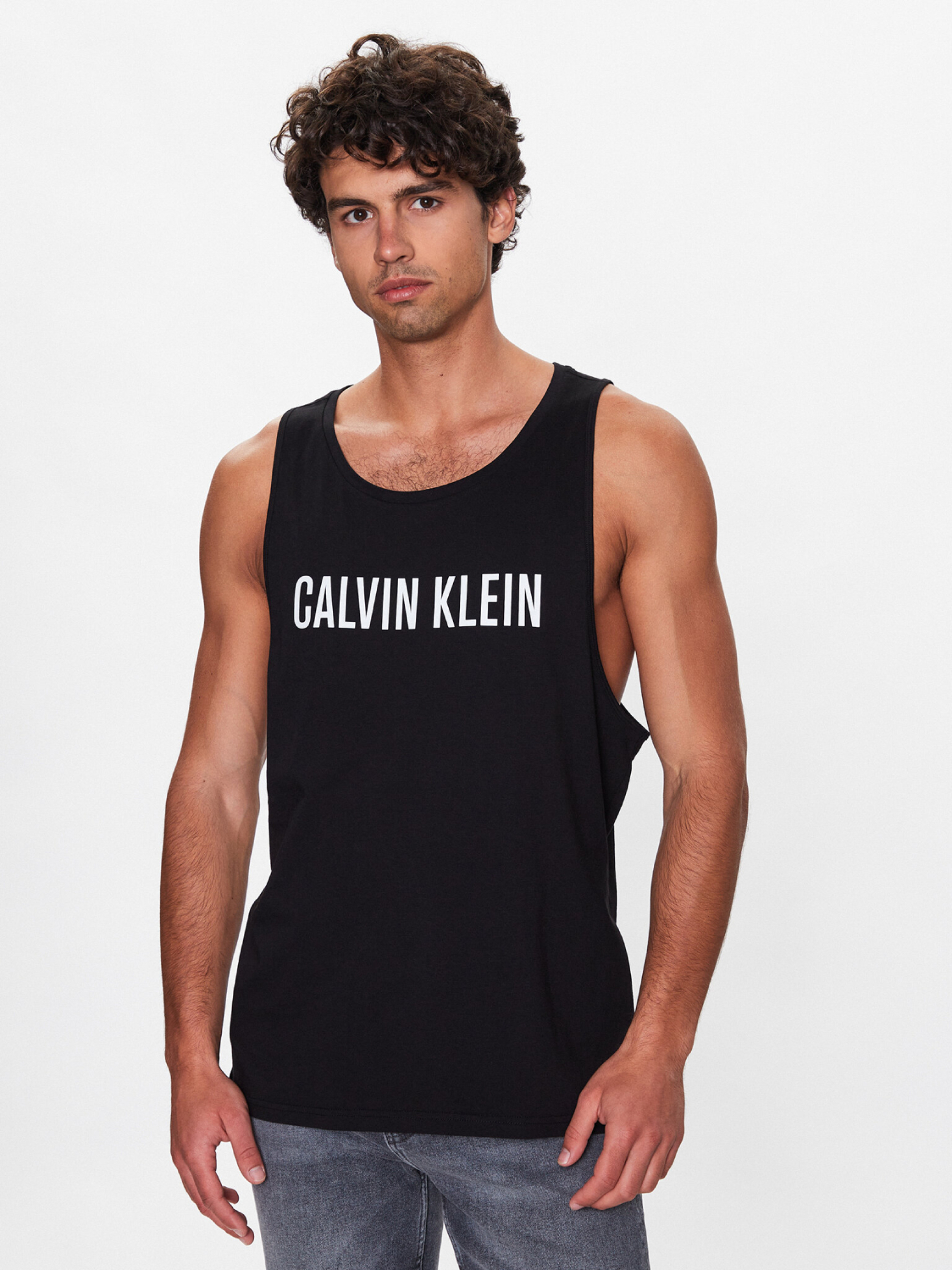 Calvin Klein pánský černý nátělník - S (BEH)