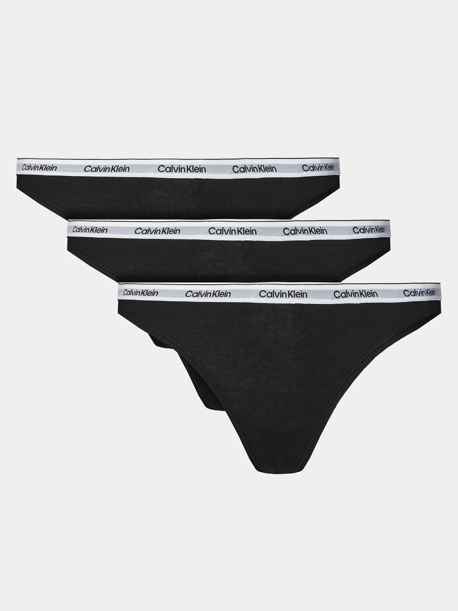 Calvin Klein dámská černá tanga 3pack - M (UB1)
