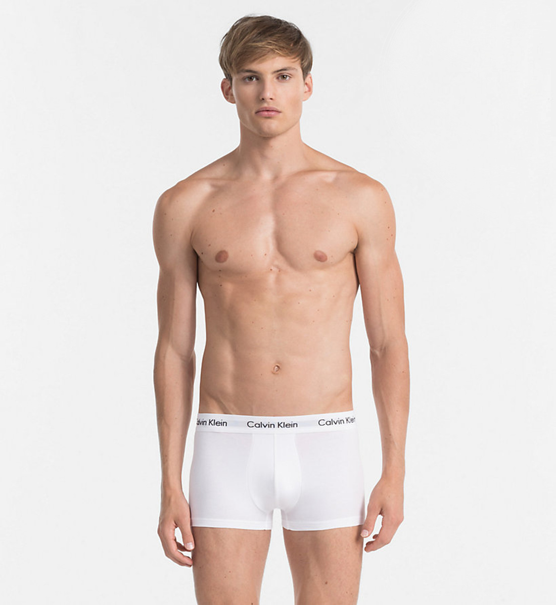 Calvin Klein pánské bílé boxerky 3pack - S (100)