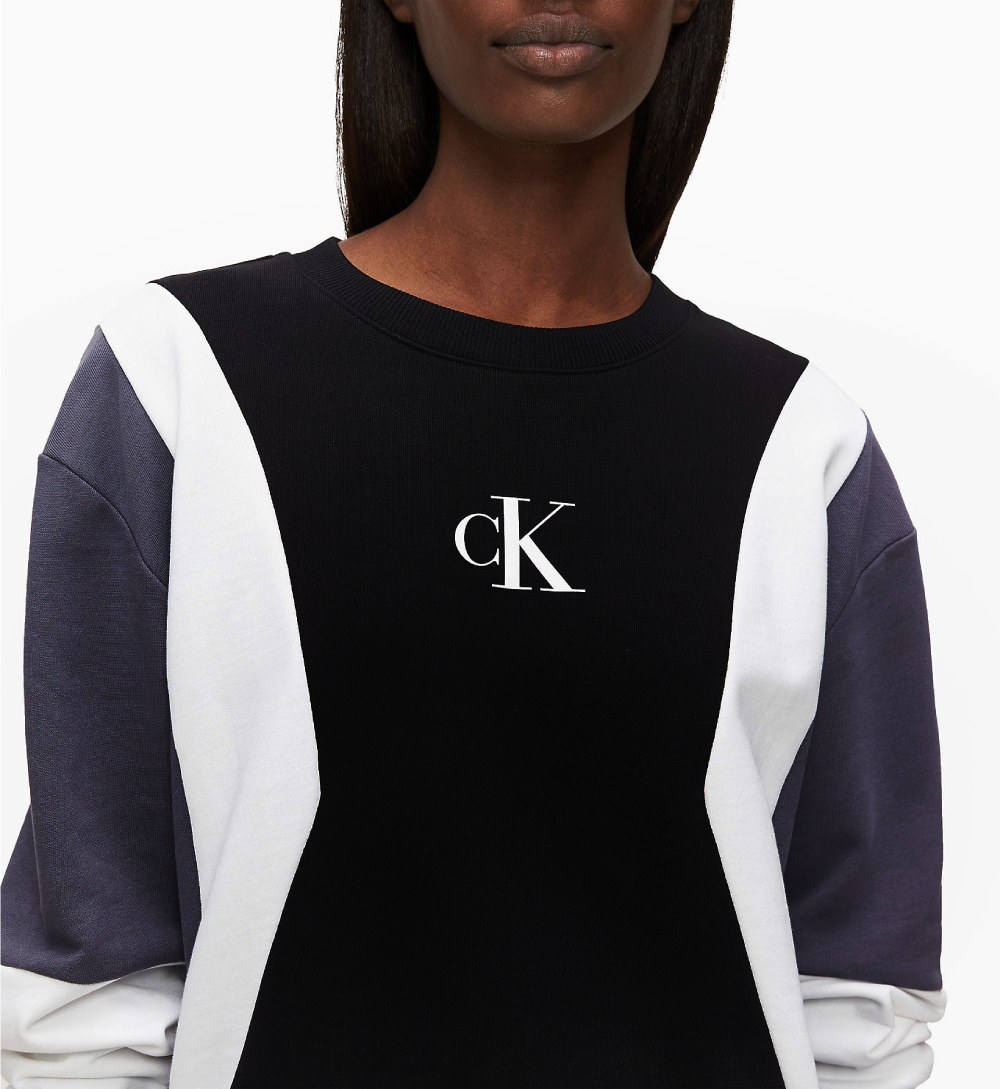 Calvin Klein dámská černobílá mikina Color Block - XS (BAE)