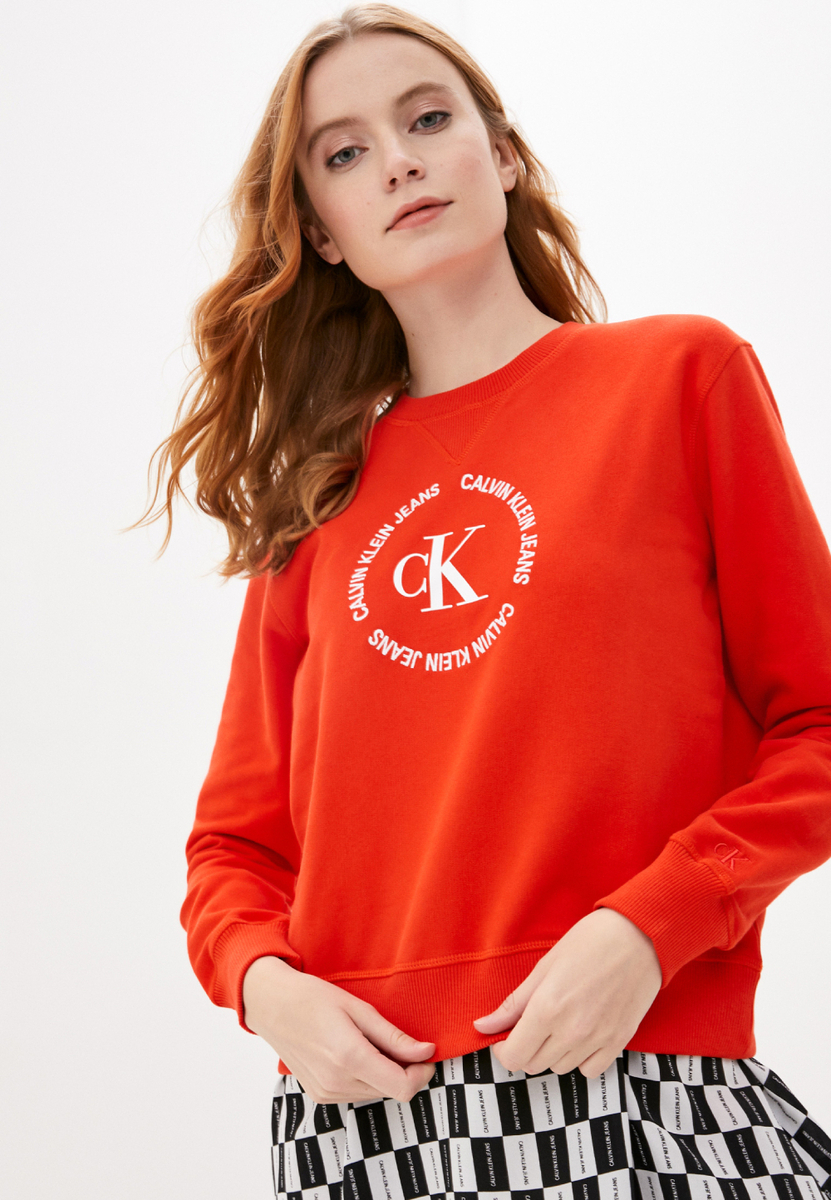 Calvin Klein dámská červená mikina - S (XA7)