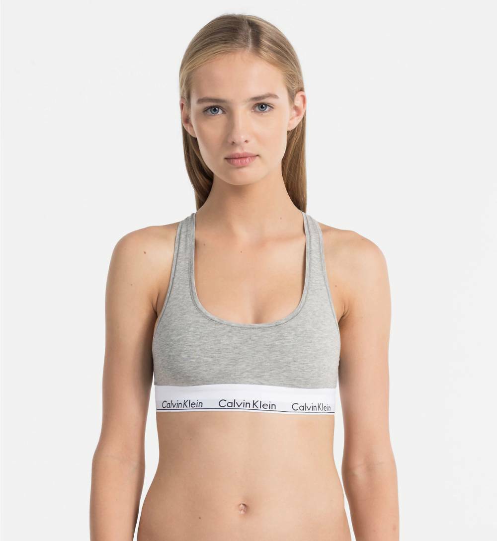 Calvin Klein dámská šedá podprsenka Bralette - XS (020)