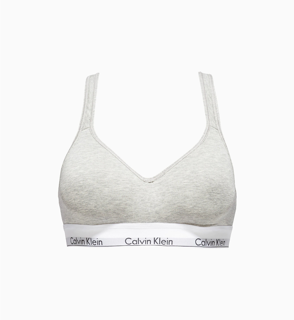 Calvin Klein dámská šedá podprsenka Bralette - S (020)