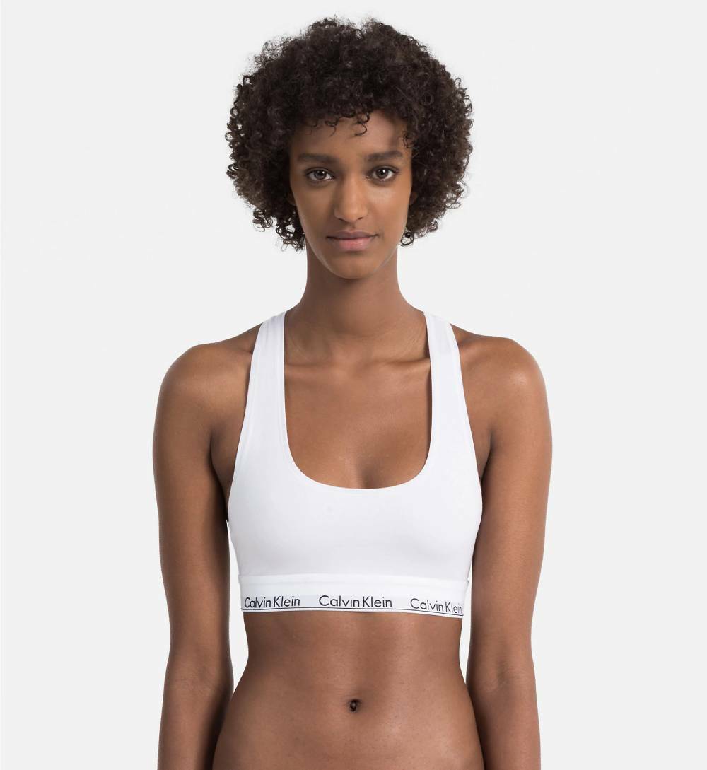 Calvin Klein dámská bílá podprsenka Bralette ve vel. XS - XS (100)