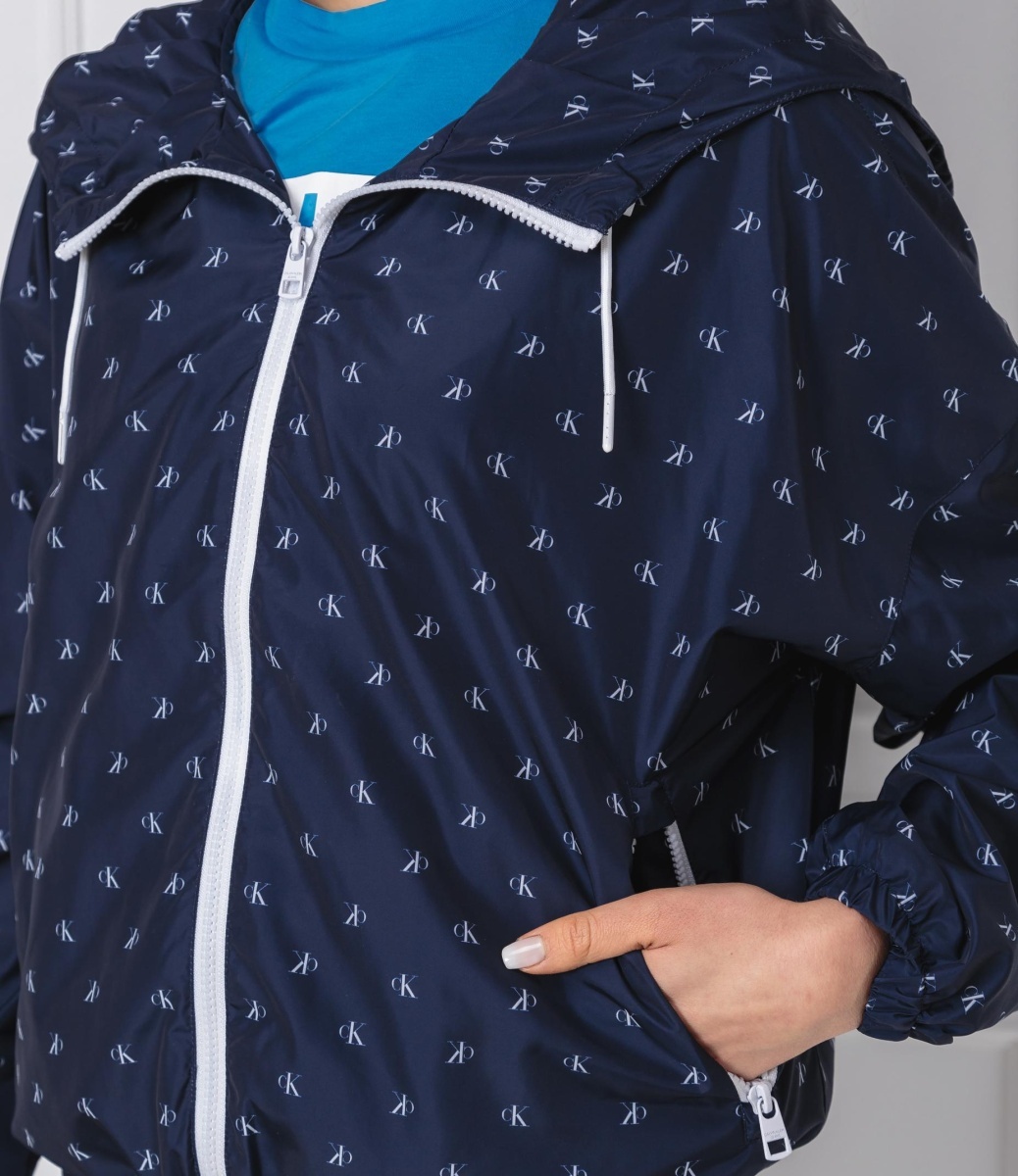 Calvin Klein dámská modrá bunda Monogram - XS (496)
