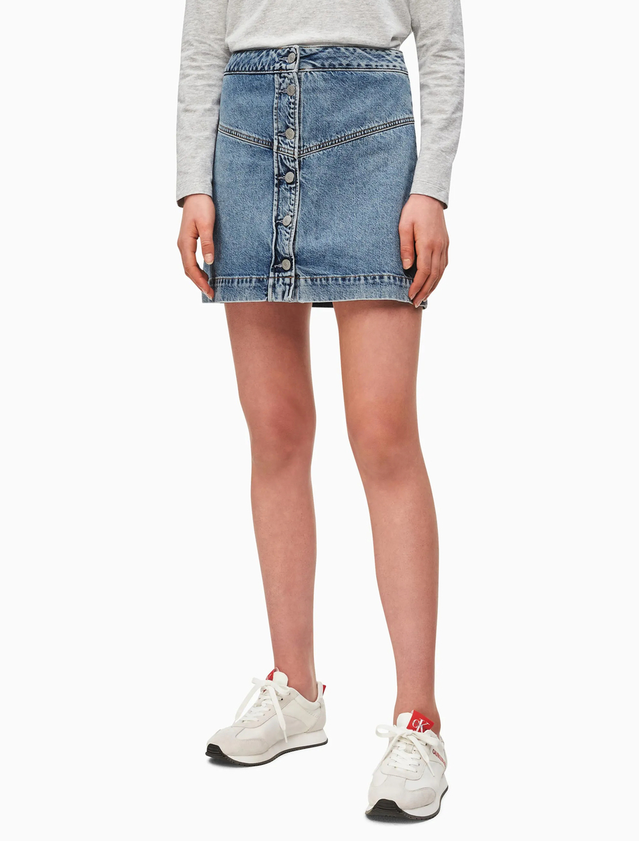 Calvin Klein dámská džínová sukně Button - 27/NI (911)