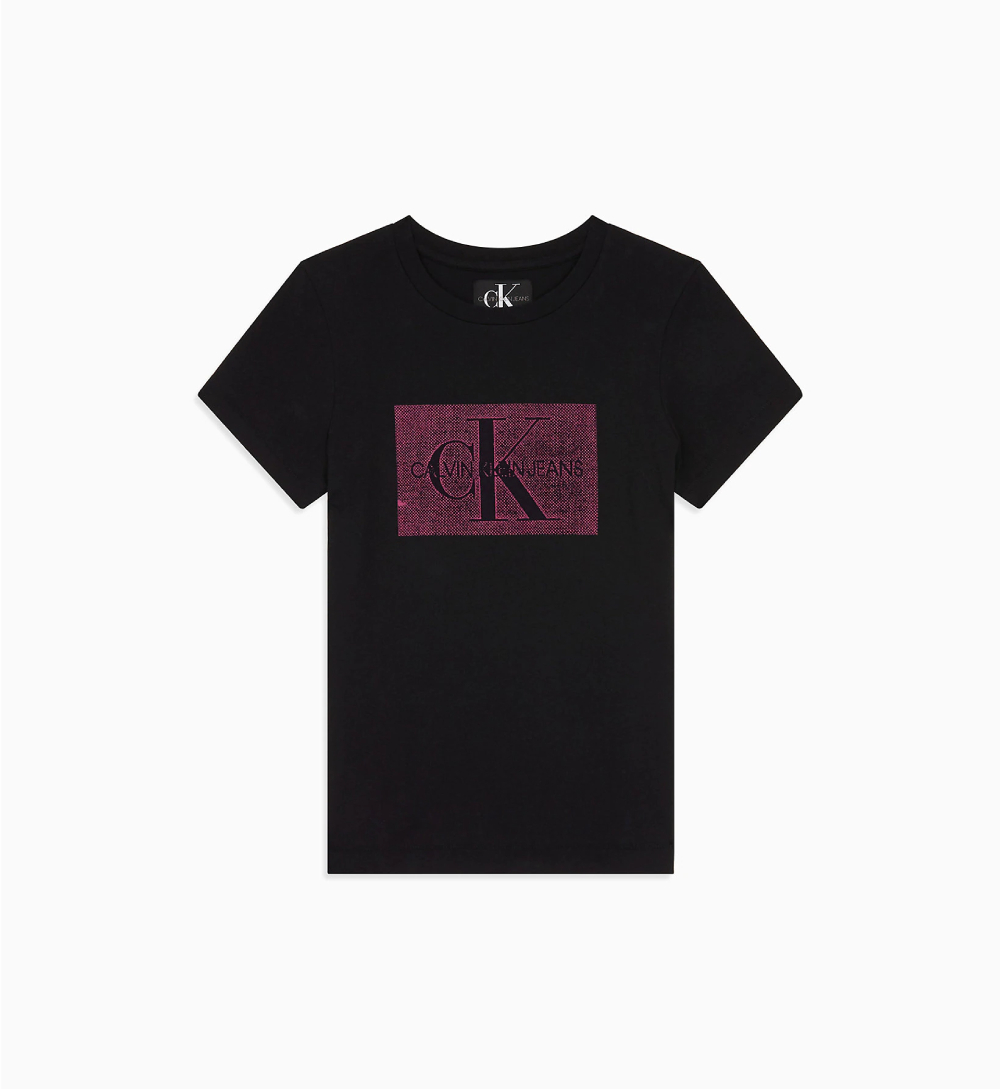 Calvin Klein dámské černé tričko Monogram - L (099)
