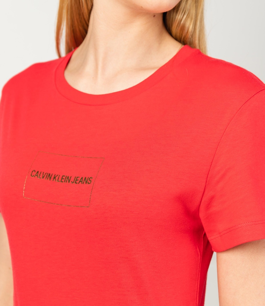 Calvin Klein dámské červené tričko - XS (XA9)