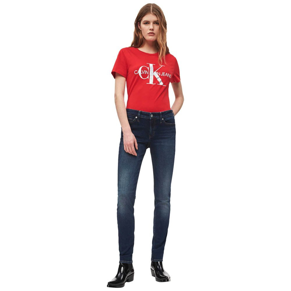 Calvin Klein dámské červené tričko Metallic - M (688)